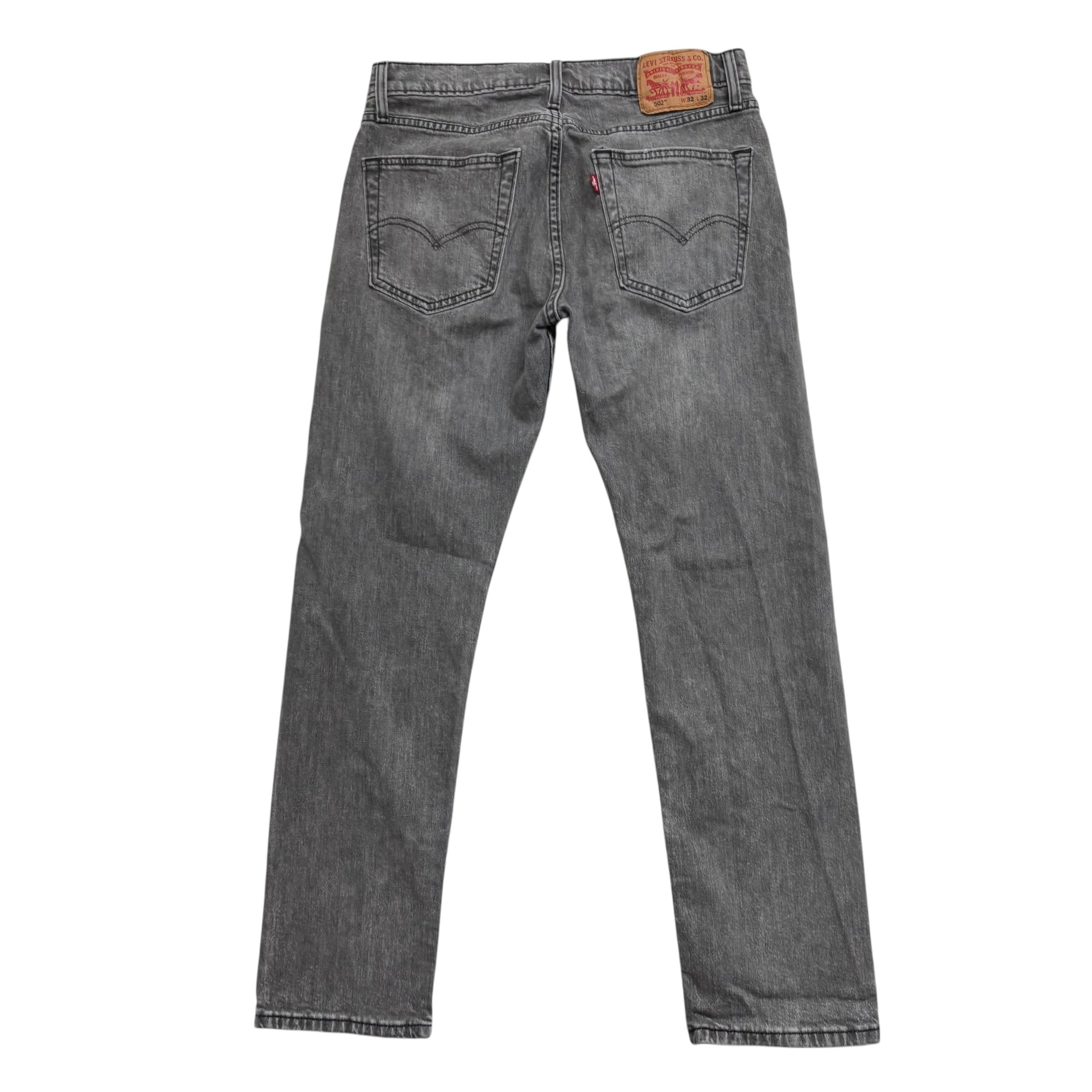 Levis 502 Jeans W32 L31 Mens Grey Regular Tapered Fit Stretch Denim