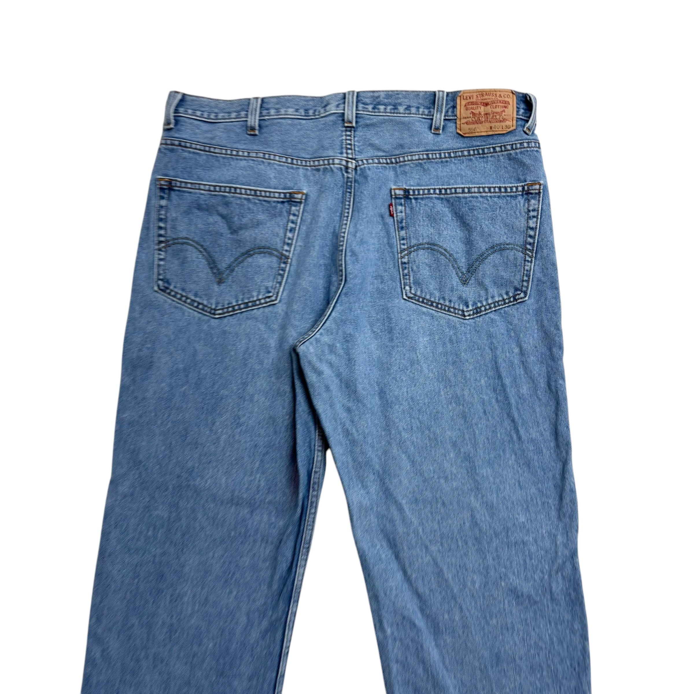 Levis 550 Jeans W40 L30 Mens Light Blue Relaxed Straight Fit Vintage Denim (E)