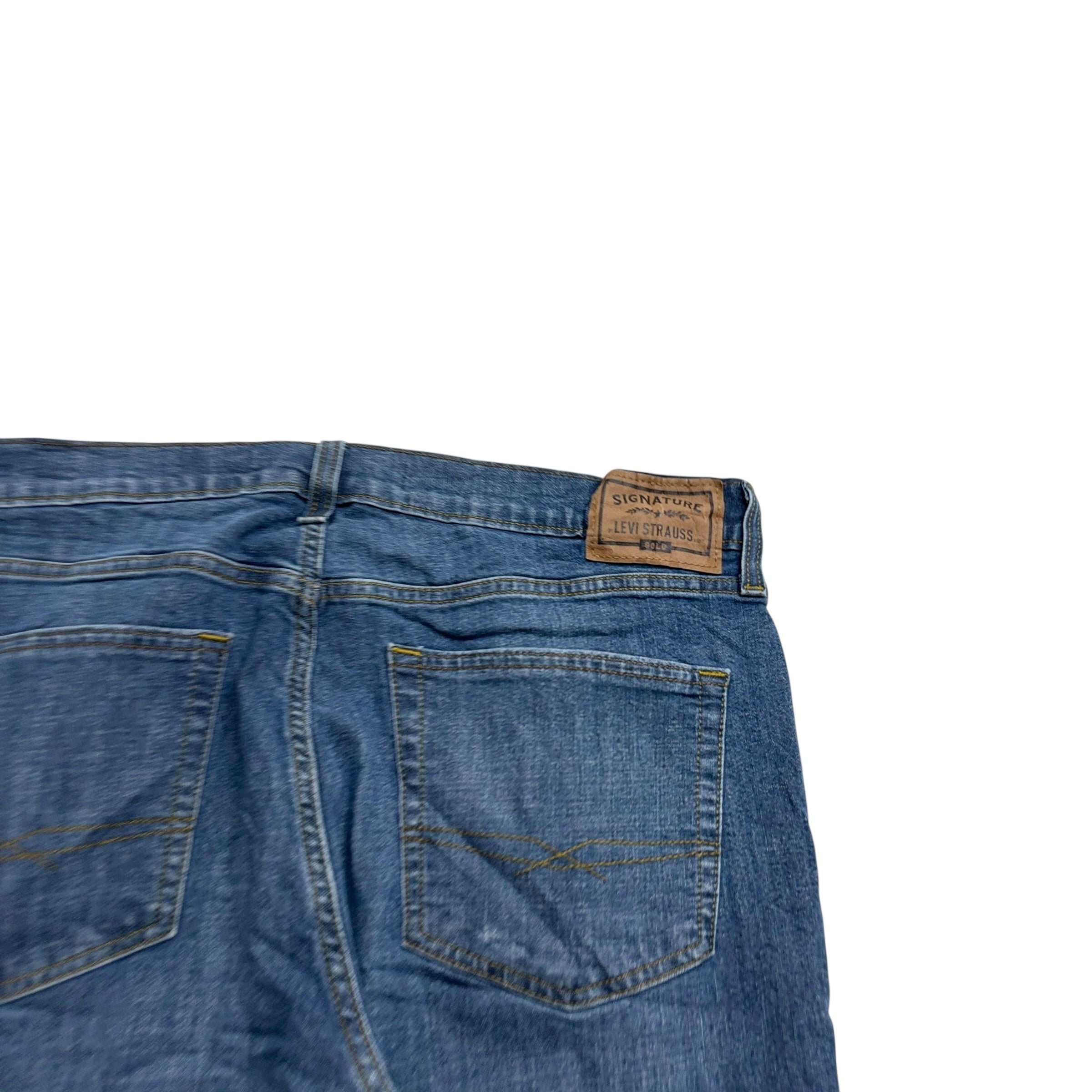 Levis Signature Jeans W36 L30 Mens Mid Blue Regular Straight Fit Stretch (E)