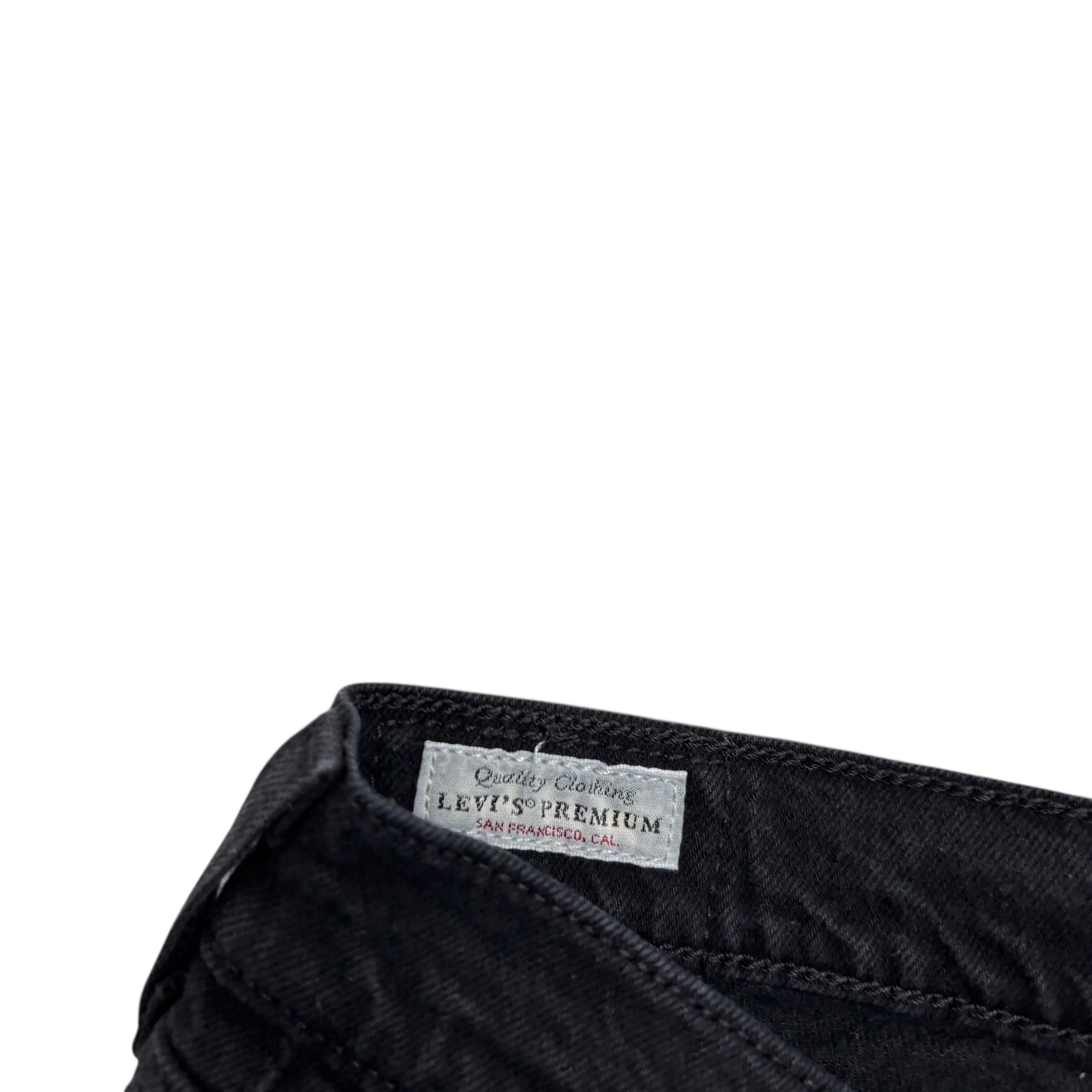 Levis Wedgie Straight Jeans W33 L28 Womens Black Stretch Denim (E)