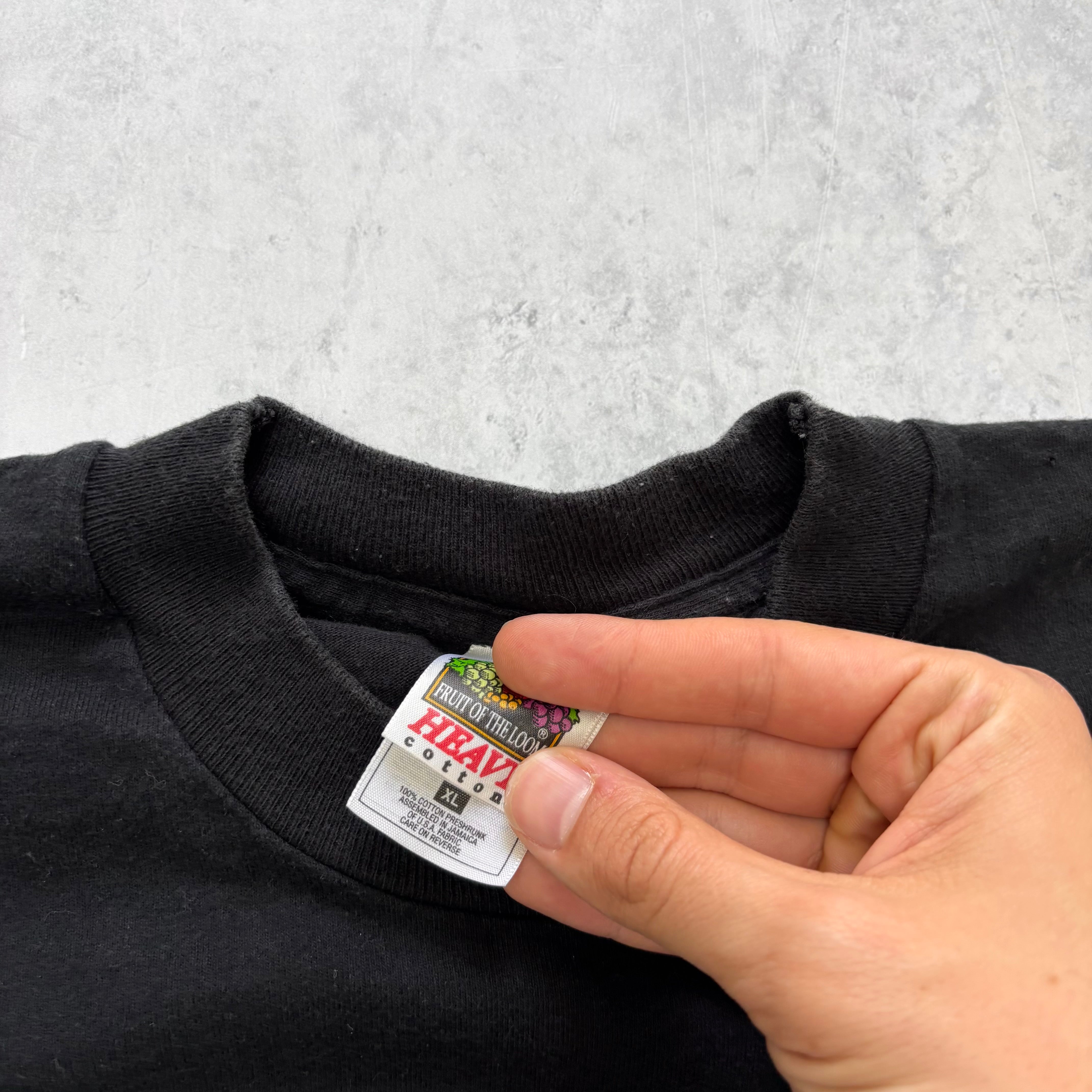 Vintage T Shirt Mens XL Black Single Stitch Graphic Print 90s (E)