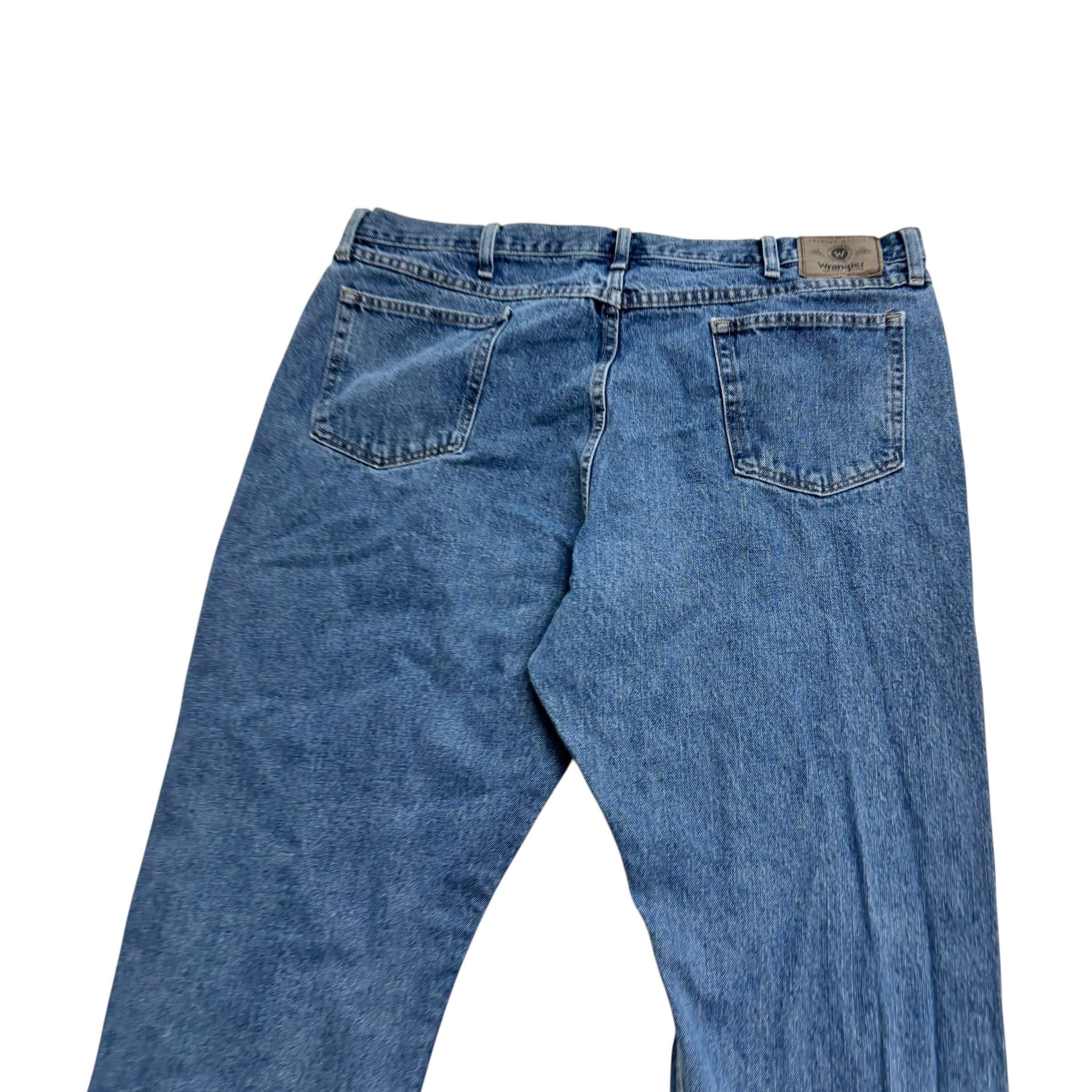 Wrangler Jeans W40 L30 Mens Mid Blue Relaxed Straight Fit Denim (E)
