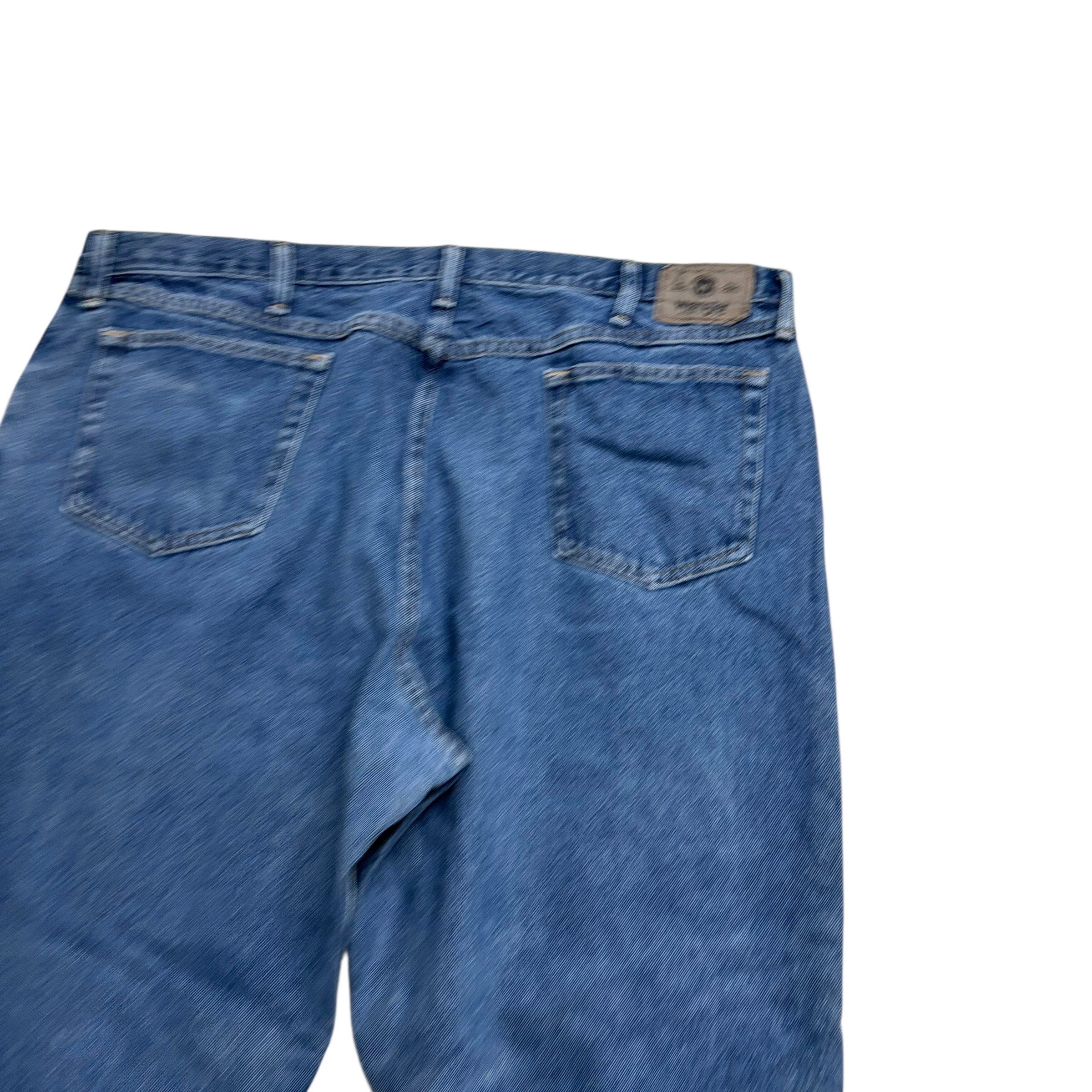 Wrangler Jeans W44 L30 Mens Mid Blue Relaxed Straight Fit Denim
