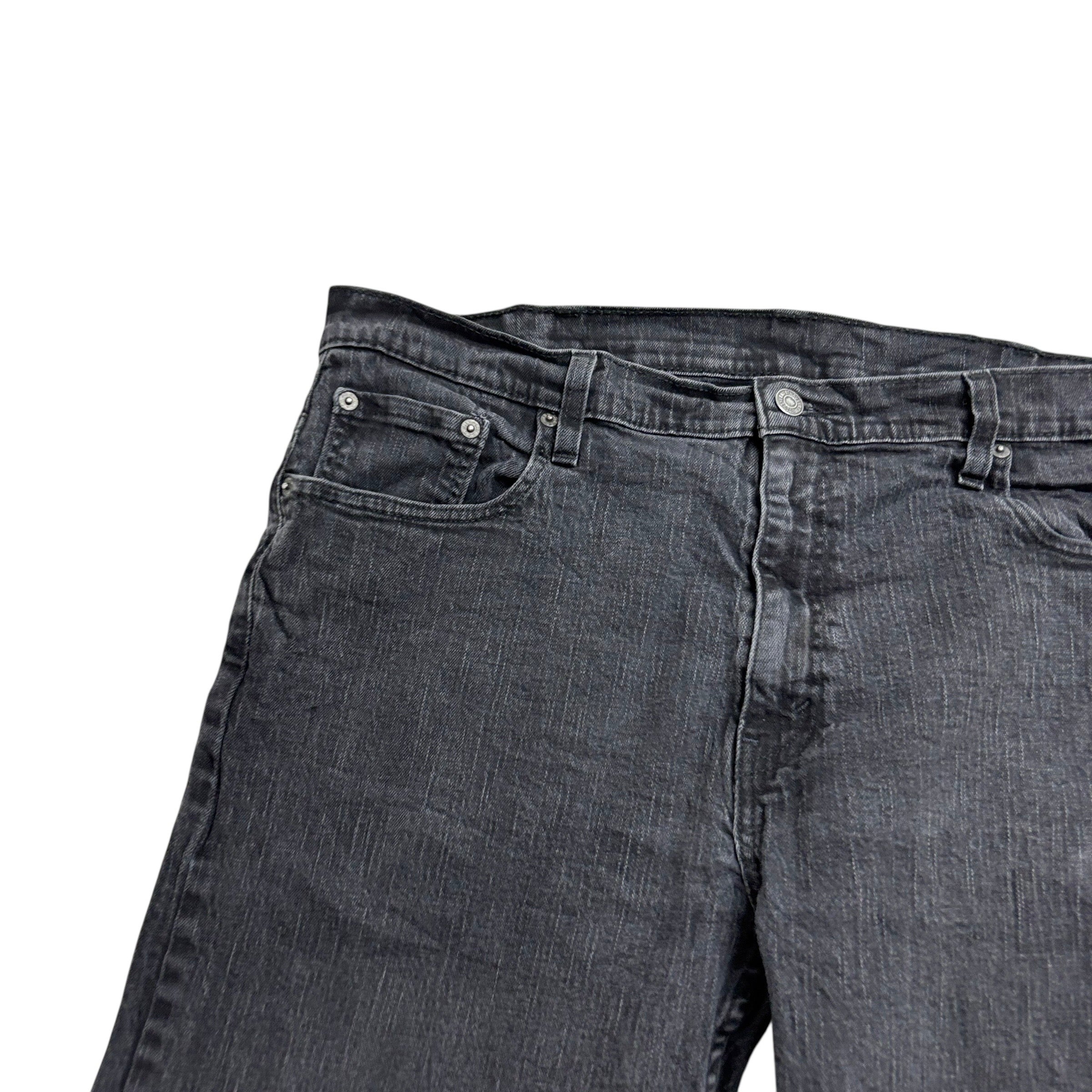 Levis 569 Jeans W38 L29 Mens Black Relaxed Straight Fit Stretch Denim (F)