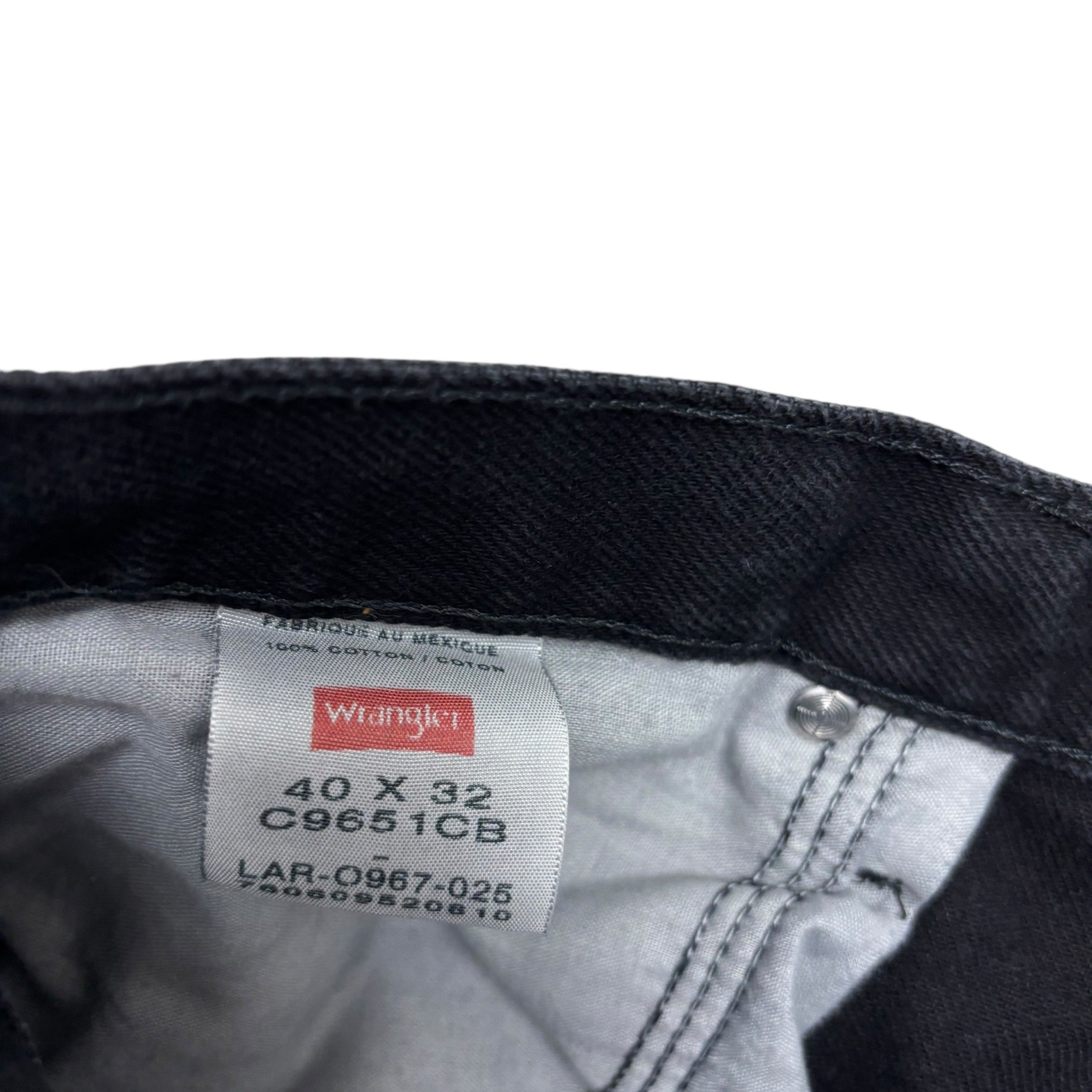 Wrangler Jeans W40 L32 Mens Black Regular Straight Fit Denim (E)