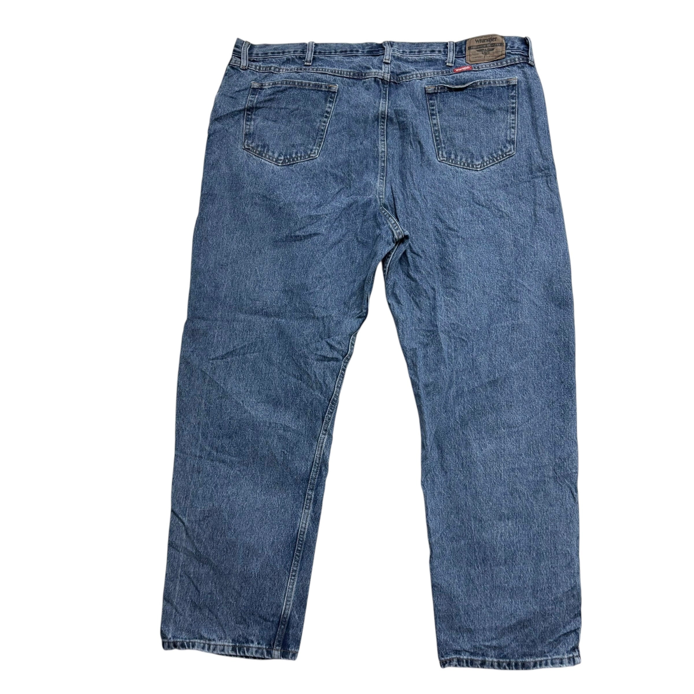 Wrangler Jeans W46 L32 Mens Mid Blue Relaxed Straight Fit Baggy Denim (E)