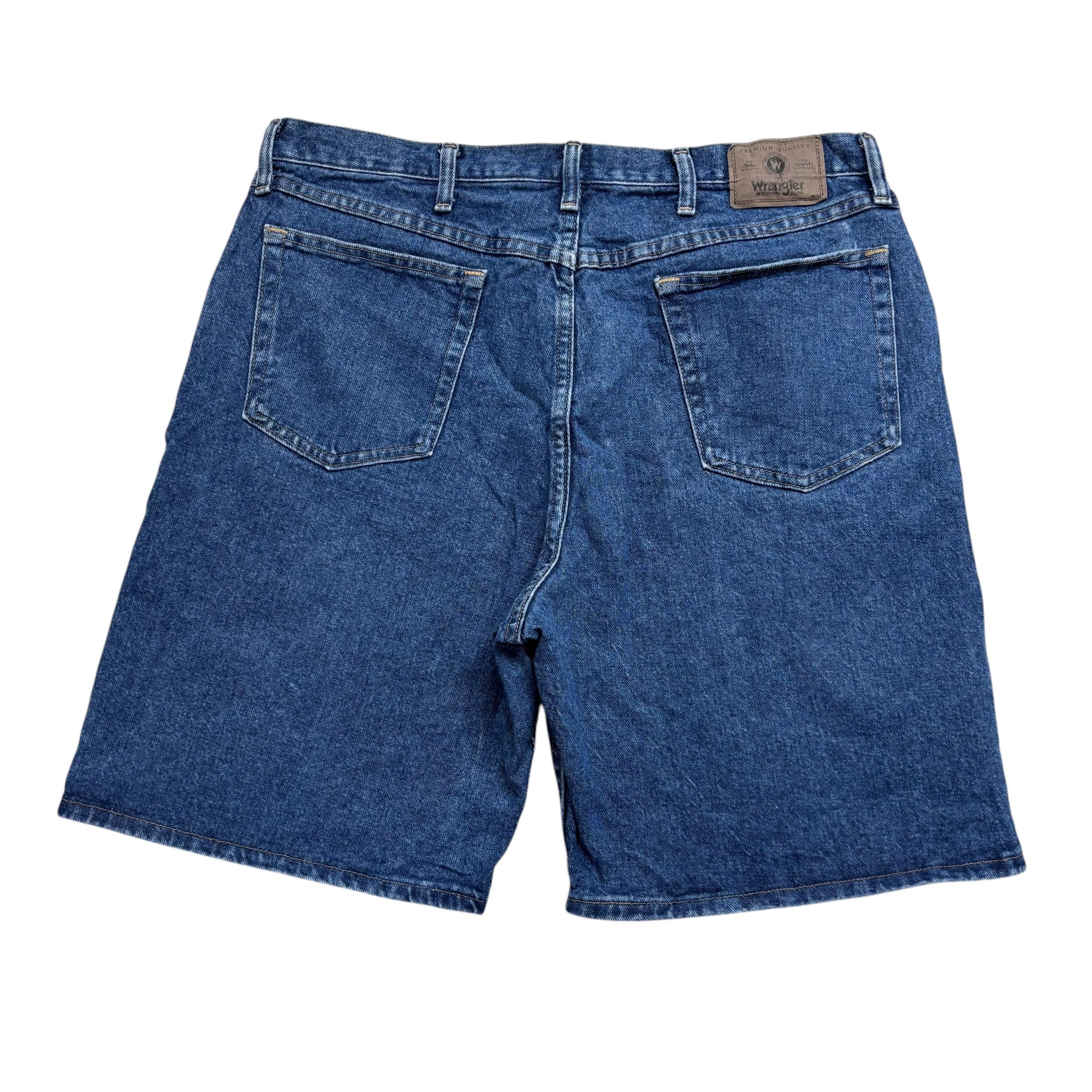 Wrangler Baggy Jorts W38 Mens Denim Shorts Mid Blue Relaxed Fit (E)