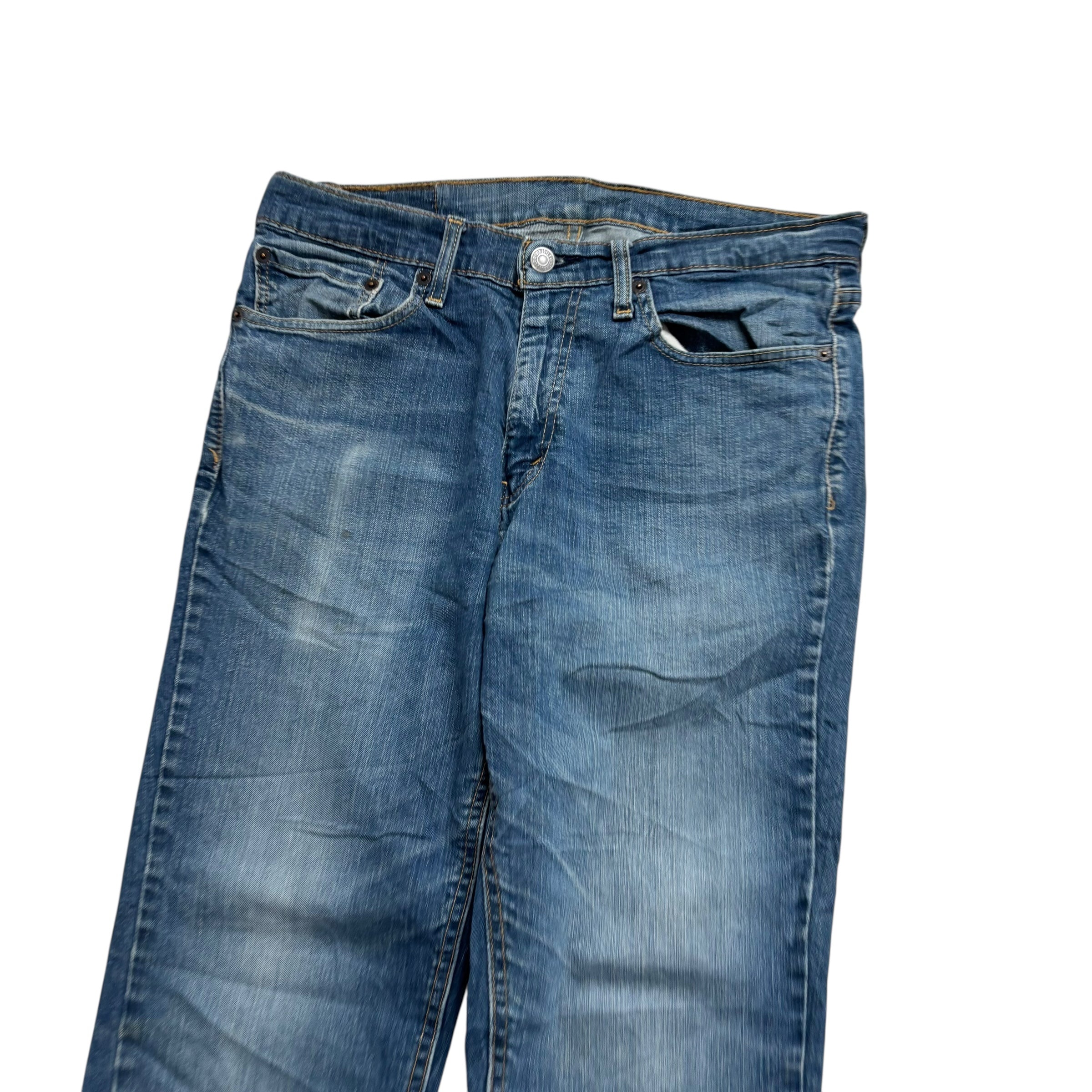 Levis 541 Jeans W32 L30 Mens Dark Blue Athletic Tapered Fit Stretch Denim