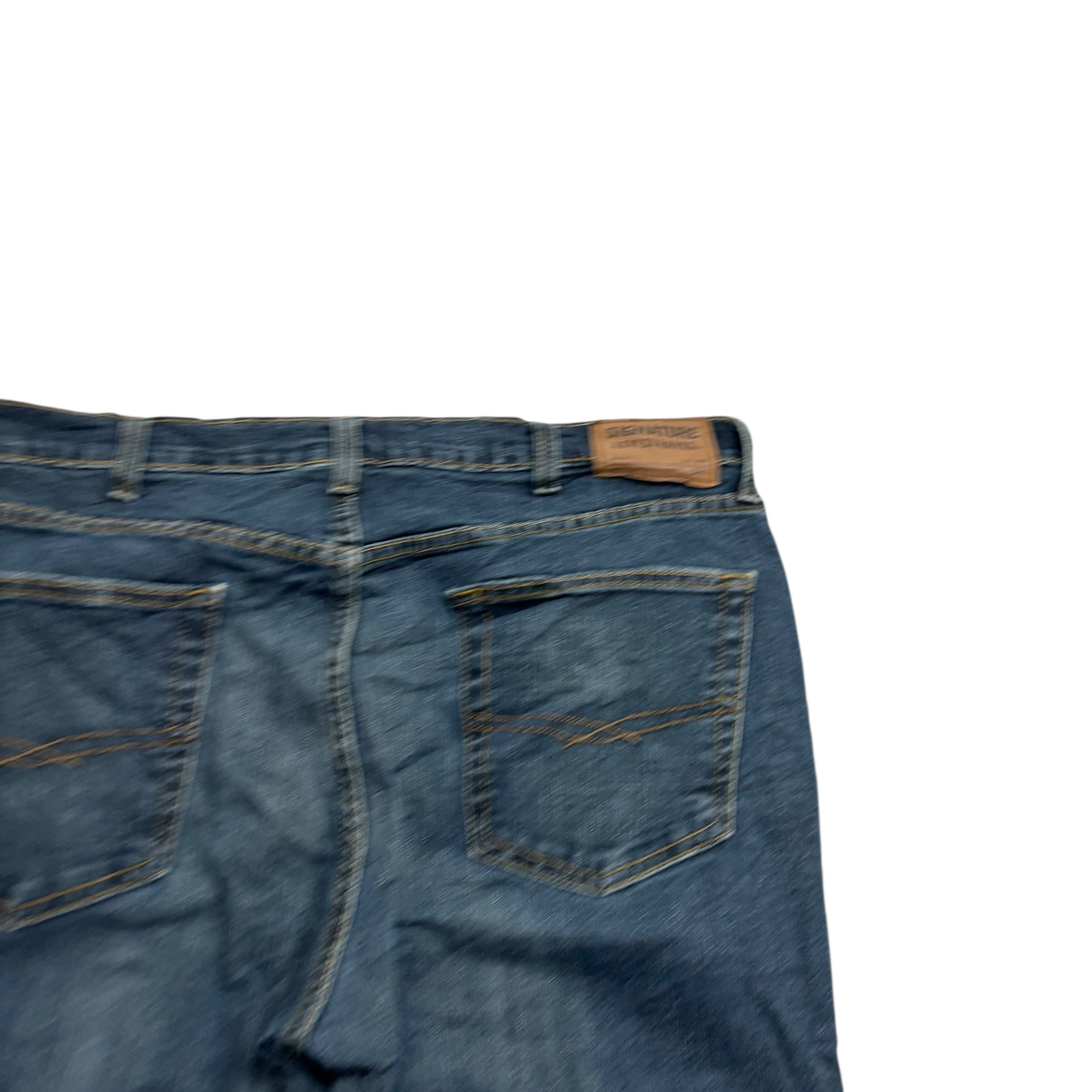 Levis Signature Jeans W38 L32 Mens Dark Blue Relaxed Baggy Fit Stretch Denim (E)