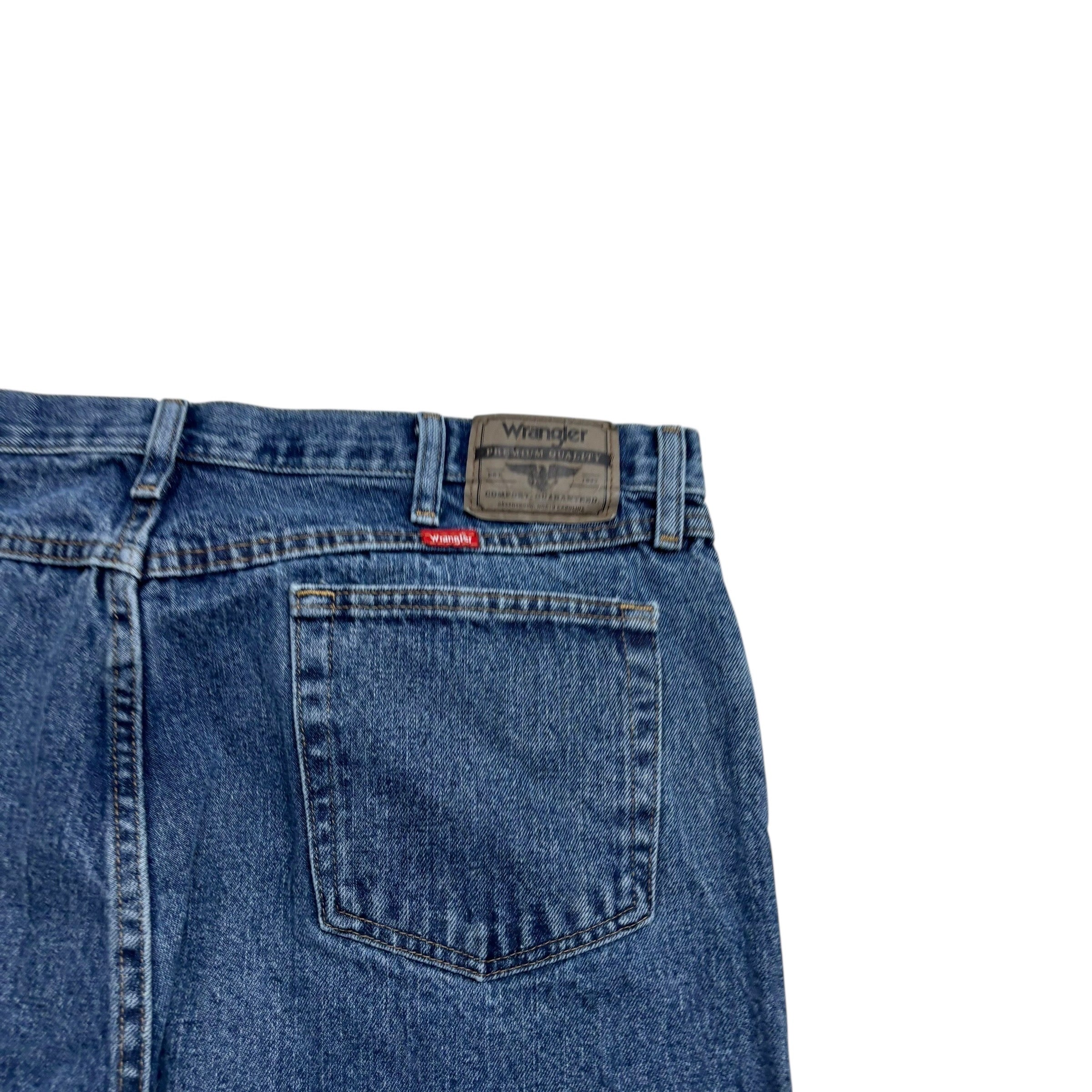 Wrangler Jeans W40 L32 Mens Mid Blue Relaxed Straight Fit Denim (E)