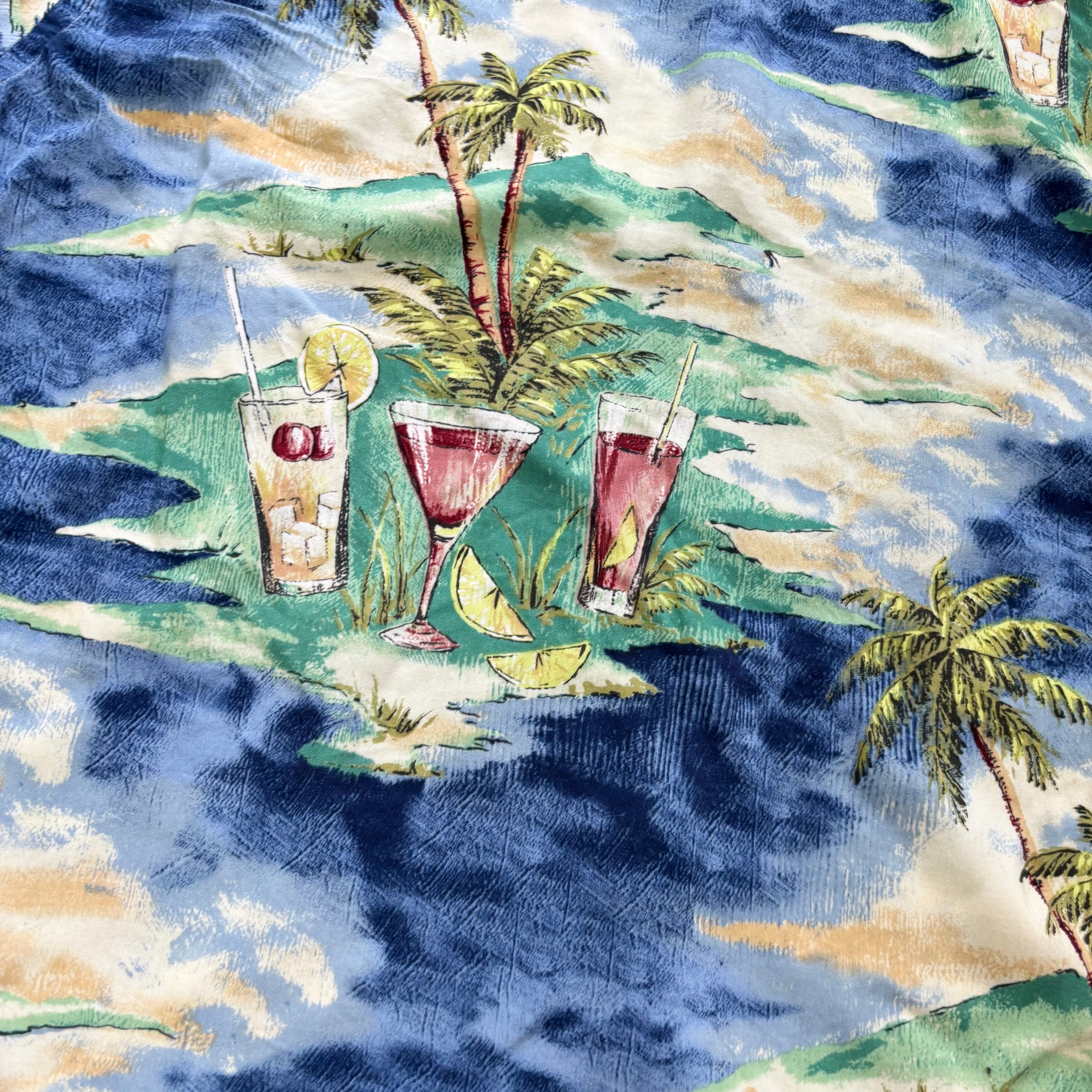 Vintage Hawaiian Shirt Mens XL Multi Floral Aloha Short Sleeve Rayon (E)