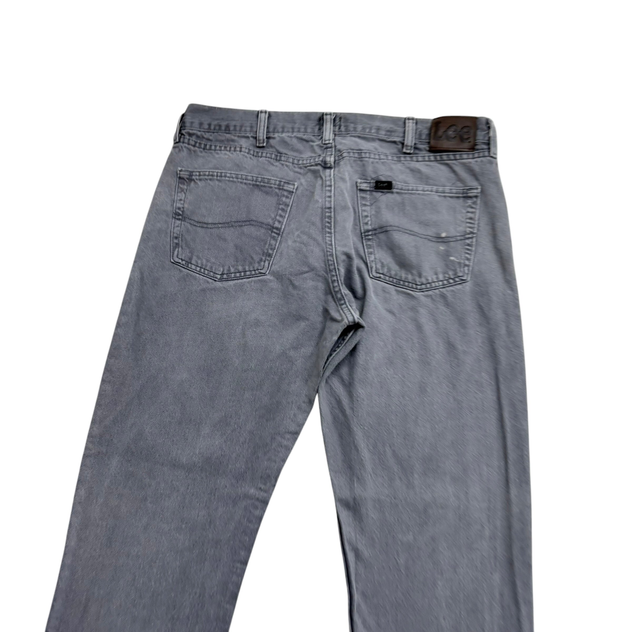 Lee Jeans W36 L29 Mens Grey Regular Straight Fit Denim