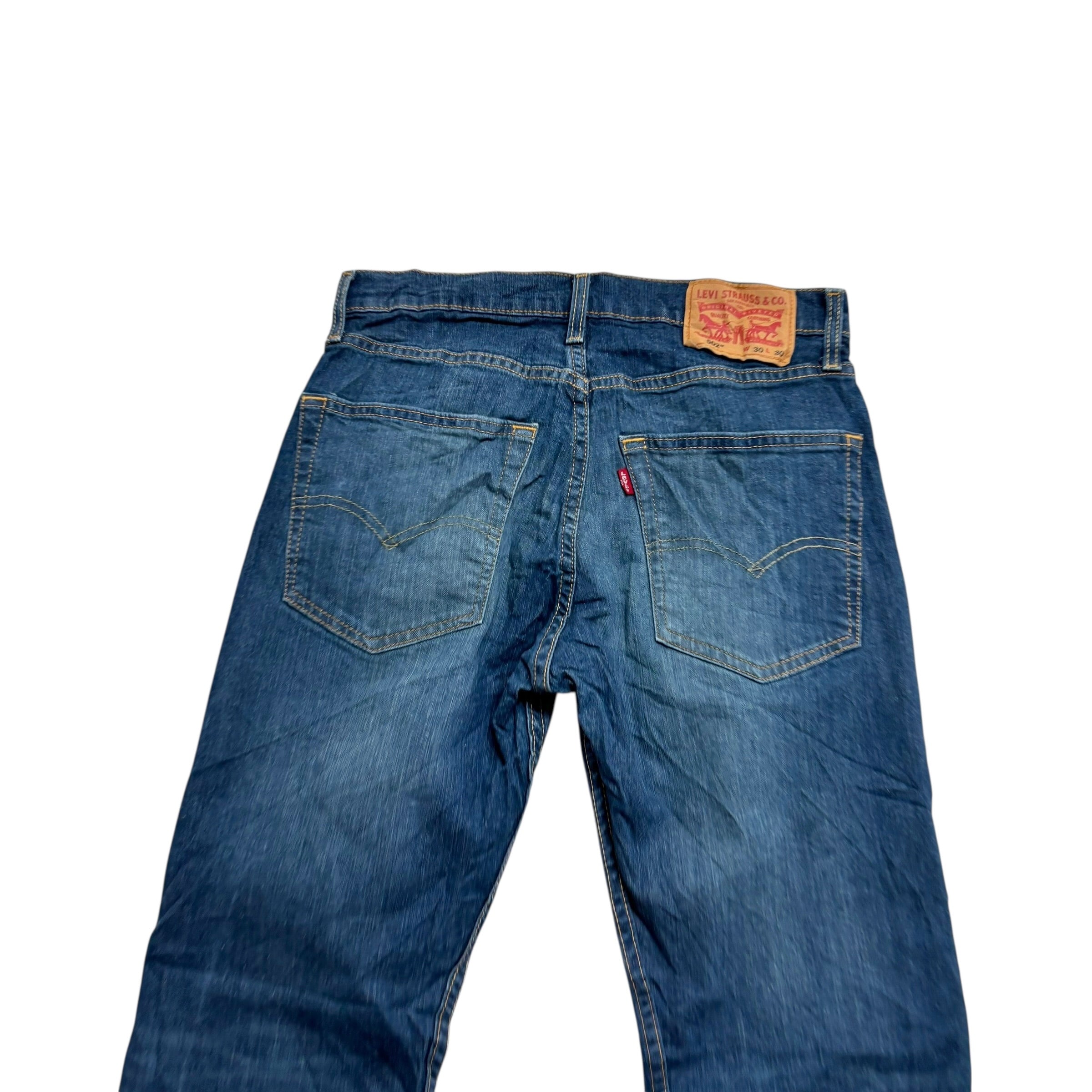 Levis 502 Jeans W30 L30 Mens Dark Blue Regular Tapered Fit Stretch Denim (E)