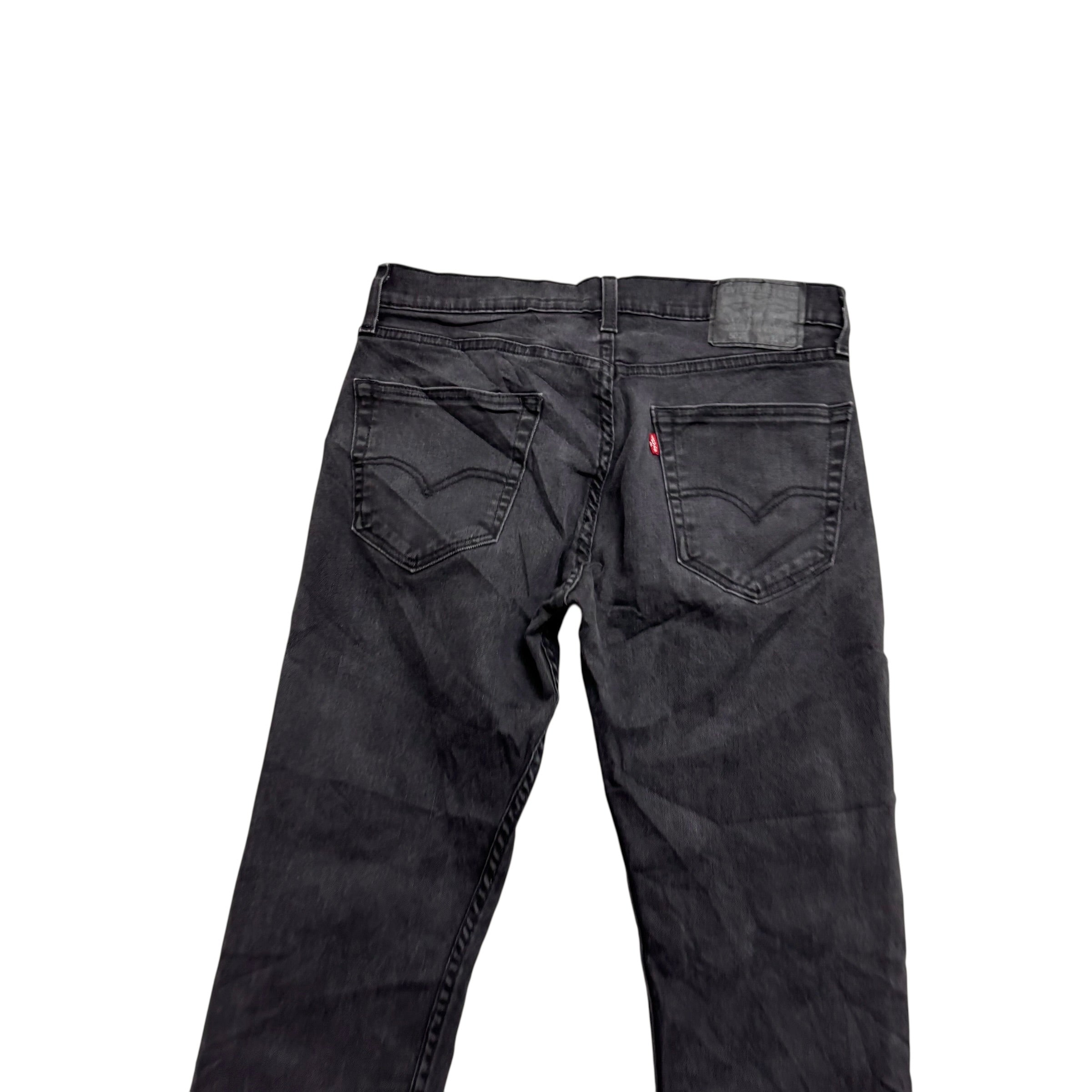 Levis 502 Jeans W31 L29 Mens Black Regular Tapered Fit Stretch Denim (E)