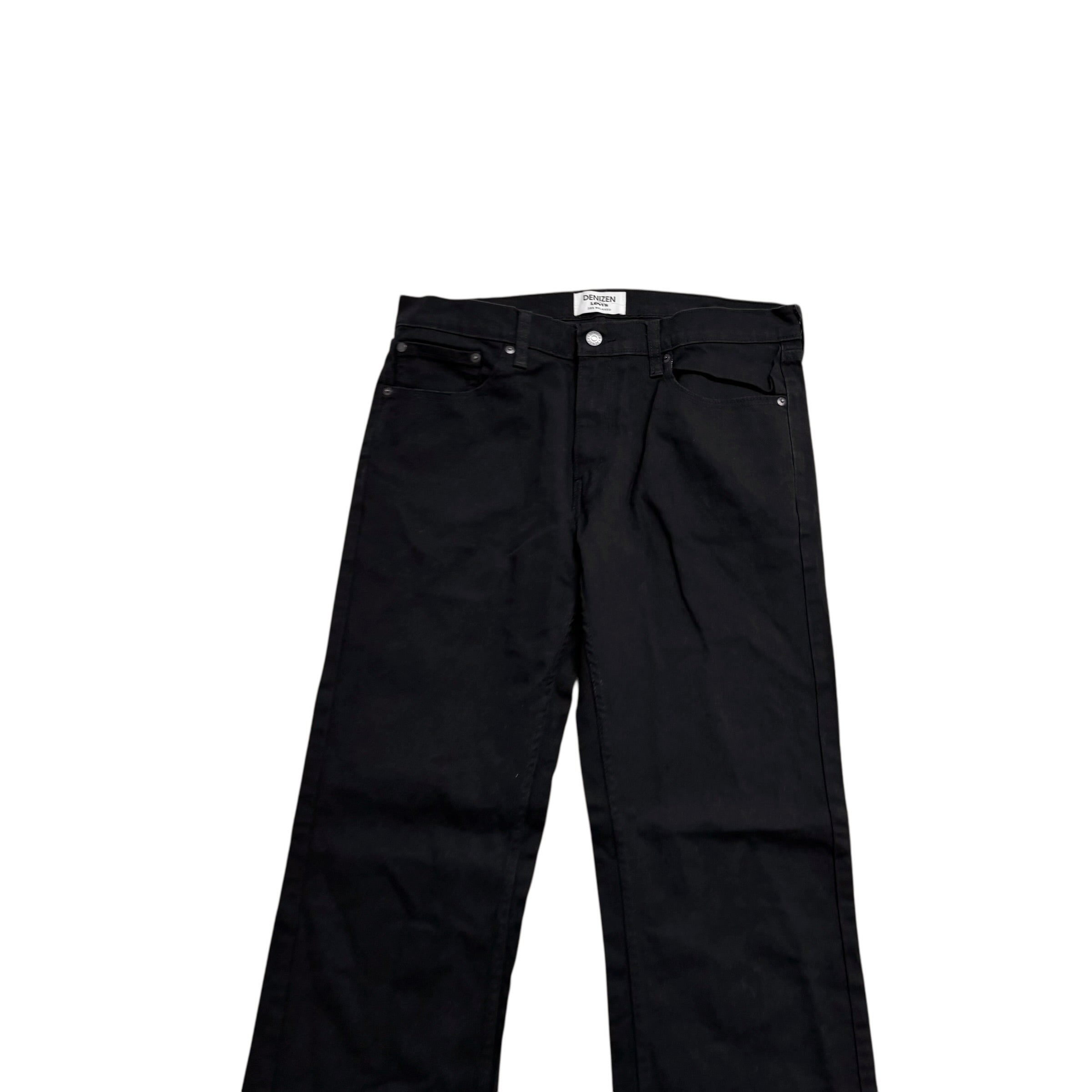 Levis Denizen Jeans W34 L34 Mens Black Relaxed Straight Fit Stretch Denim (E)