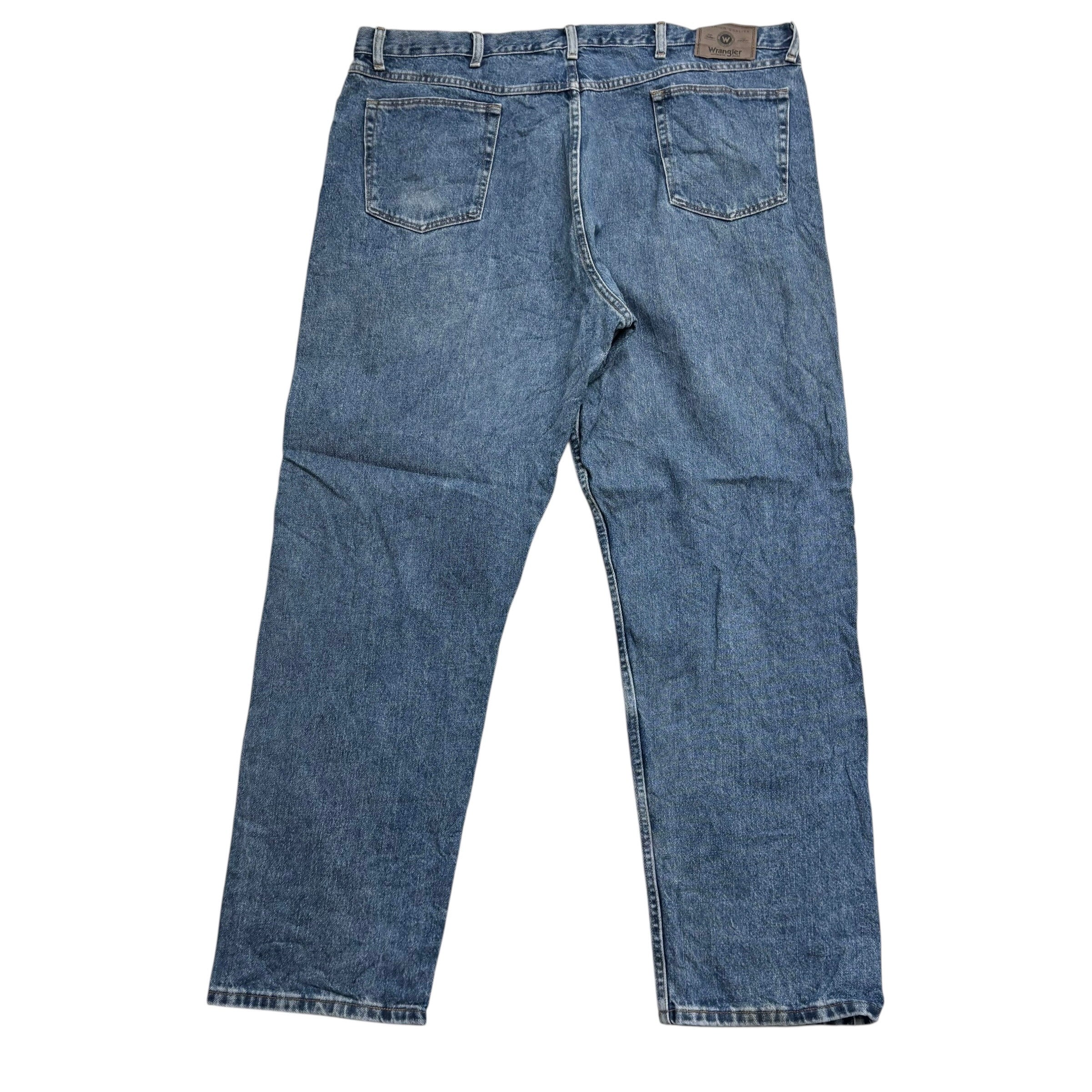 Wrangler Jeans W42 L32 Mens Mid Blue Relaxed Straight Fit Vintage Denim (E)