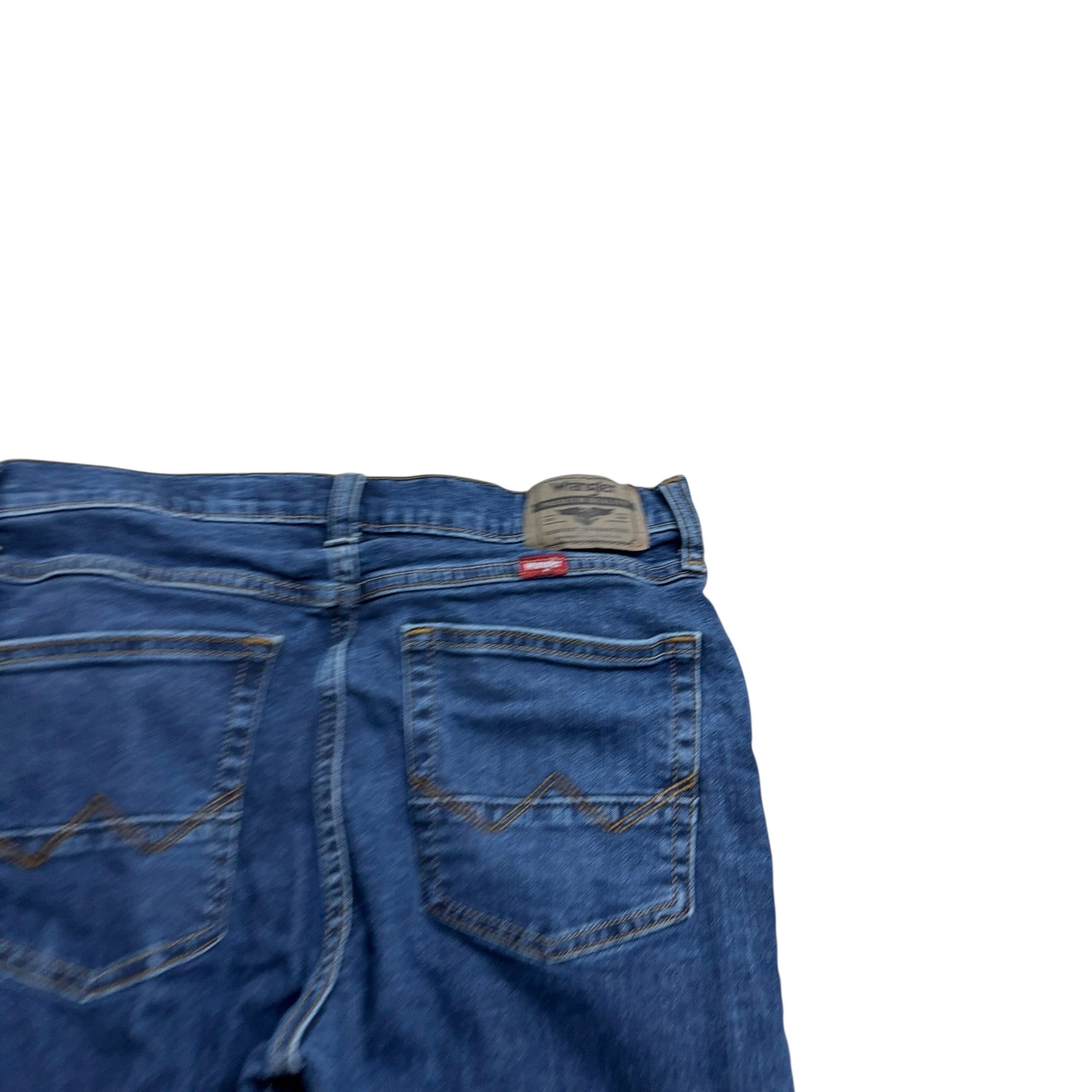 Wrangler Jeans W30 L32 Mens Dark Blue Slim Straight Fit Stretch Denim (E)