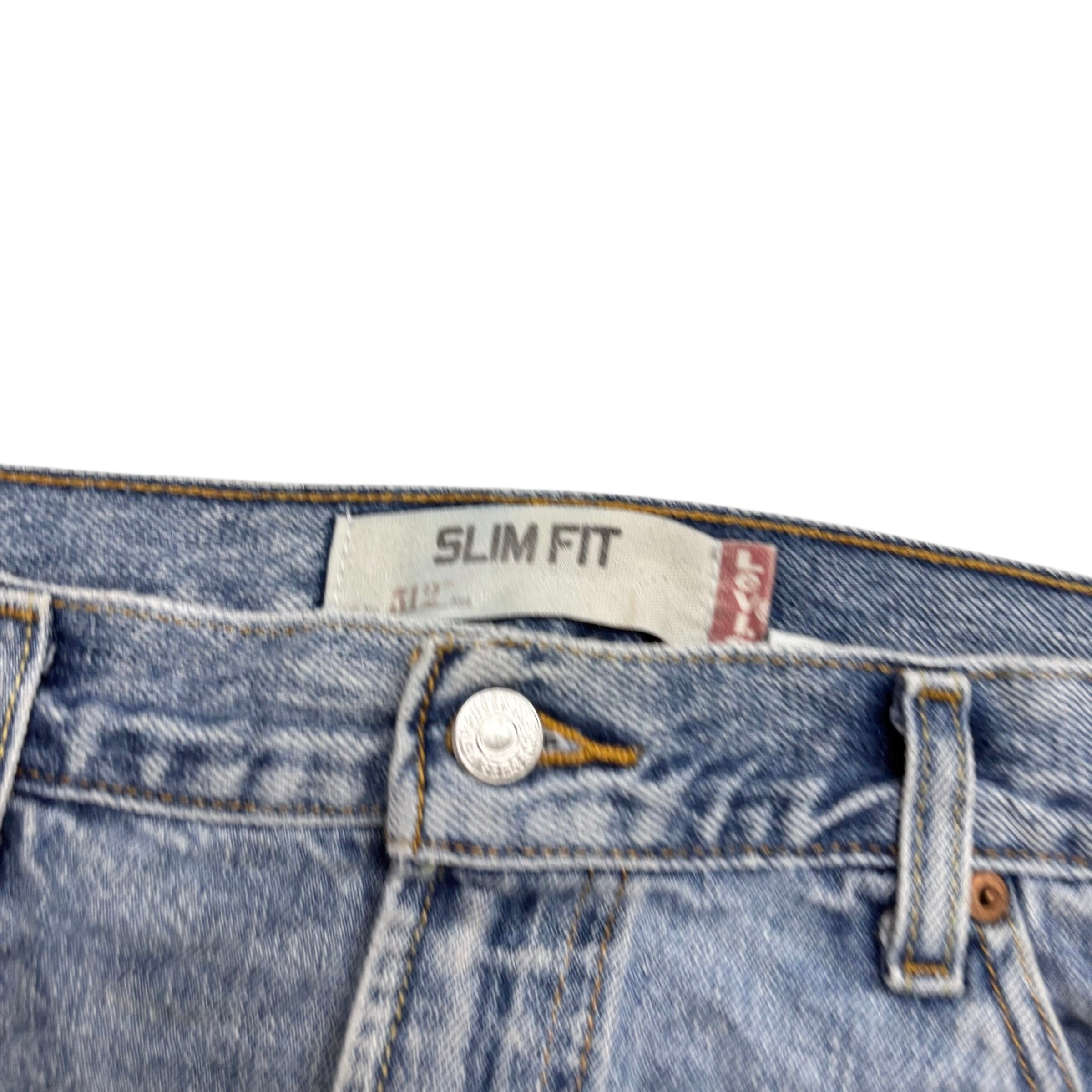 Levis 512 Jeans W36 L28 Mens Light Blue Slim Tapered Fit Vintage Denim
