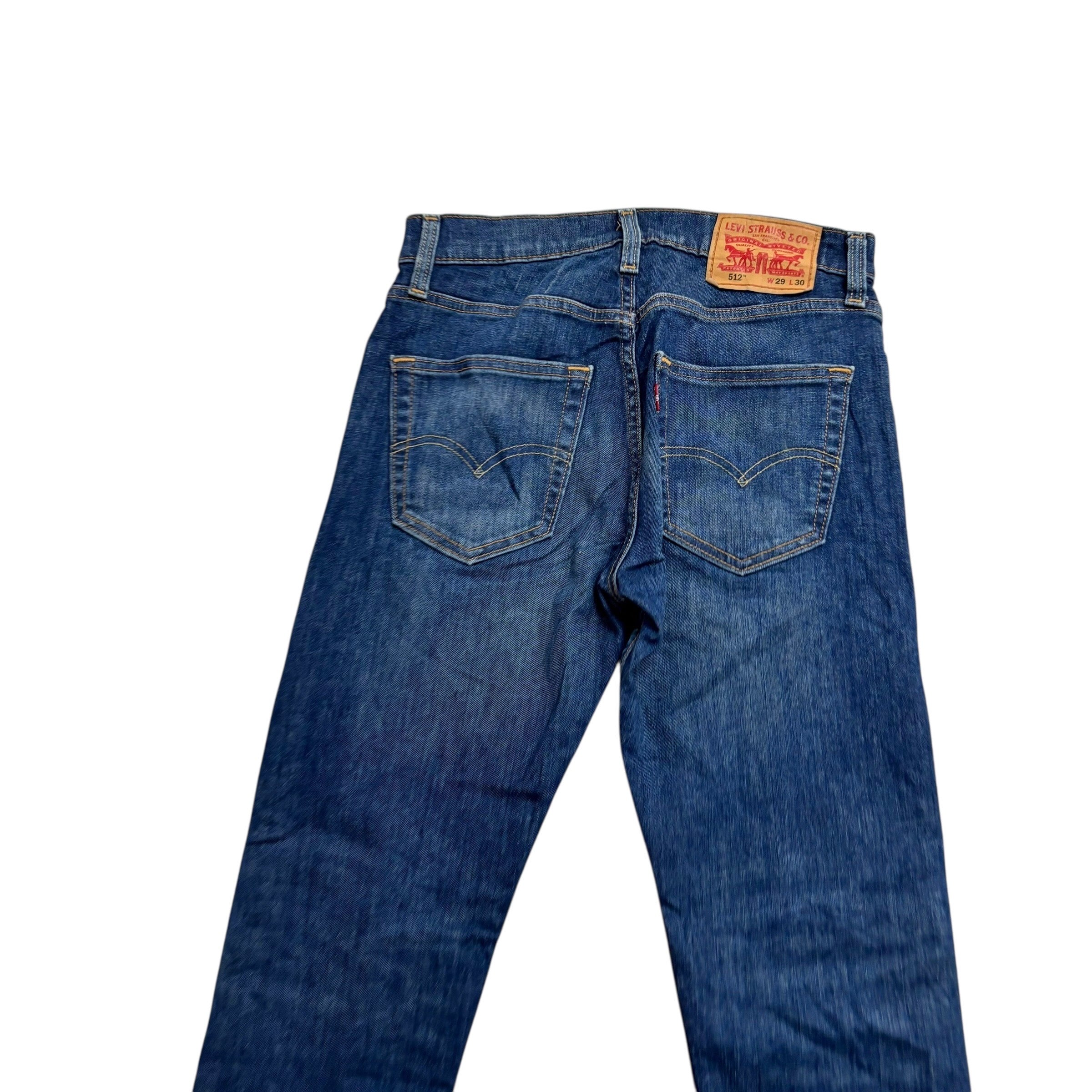 Levis 512 Jeans W29 L29 Mens Dark Blue Slim Tapered Fit Stretch Denim (E)