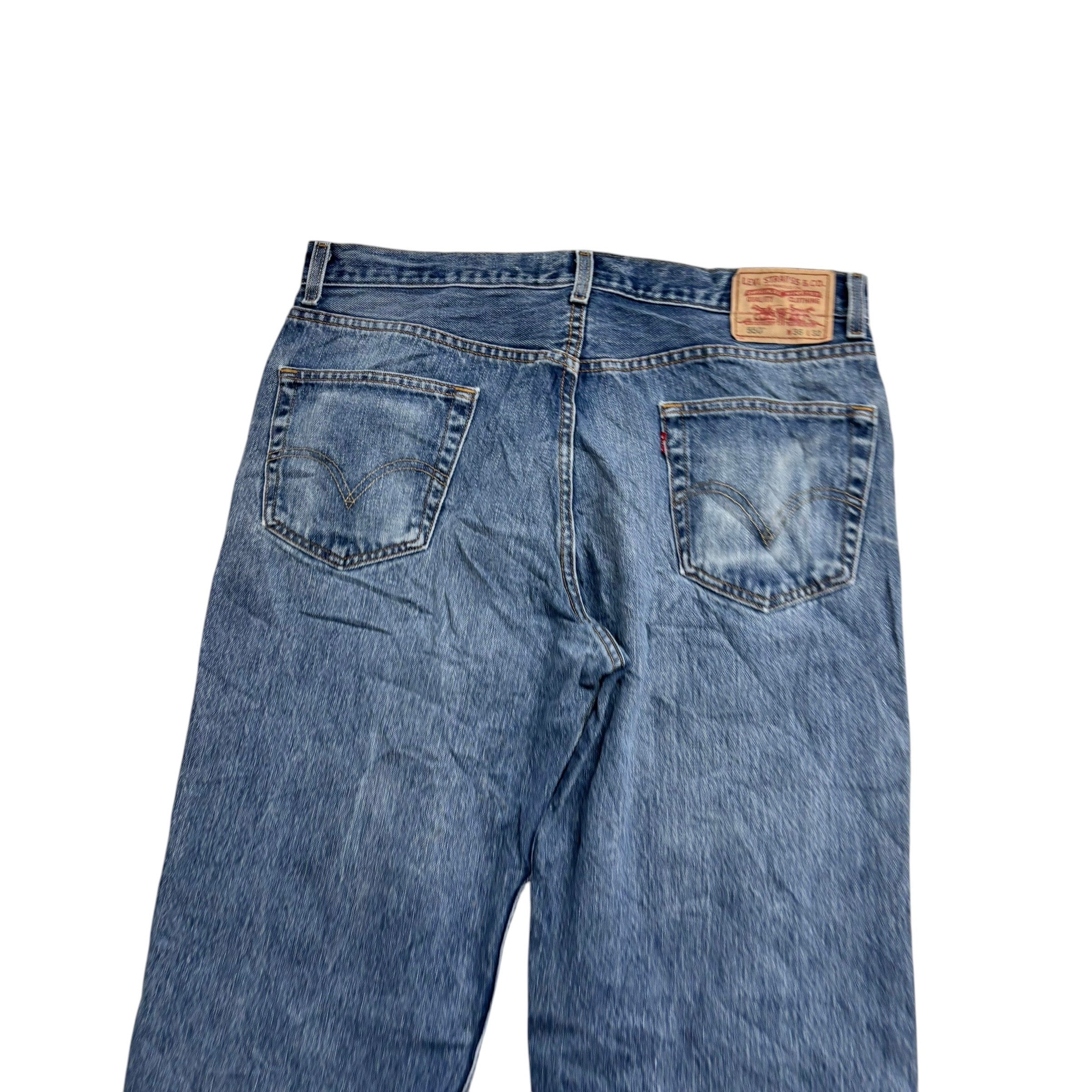 Levis 550 Jeans W36 L32 Mens Mid Blue Baggy Relaxed Straight Vintage Denim (E)