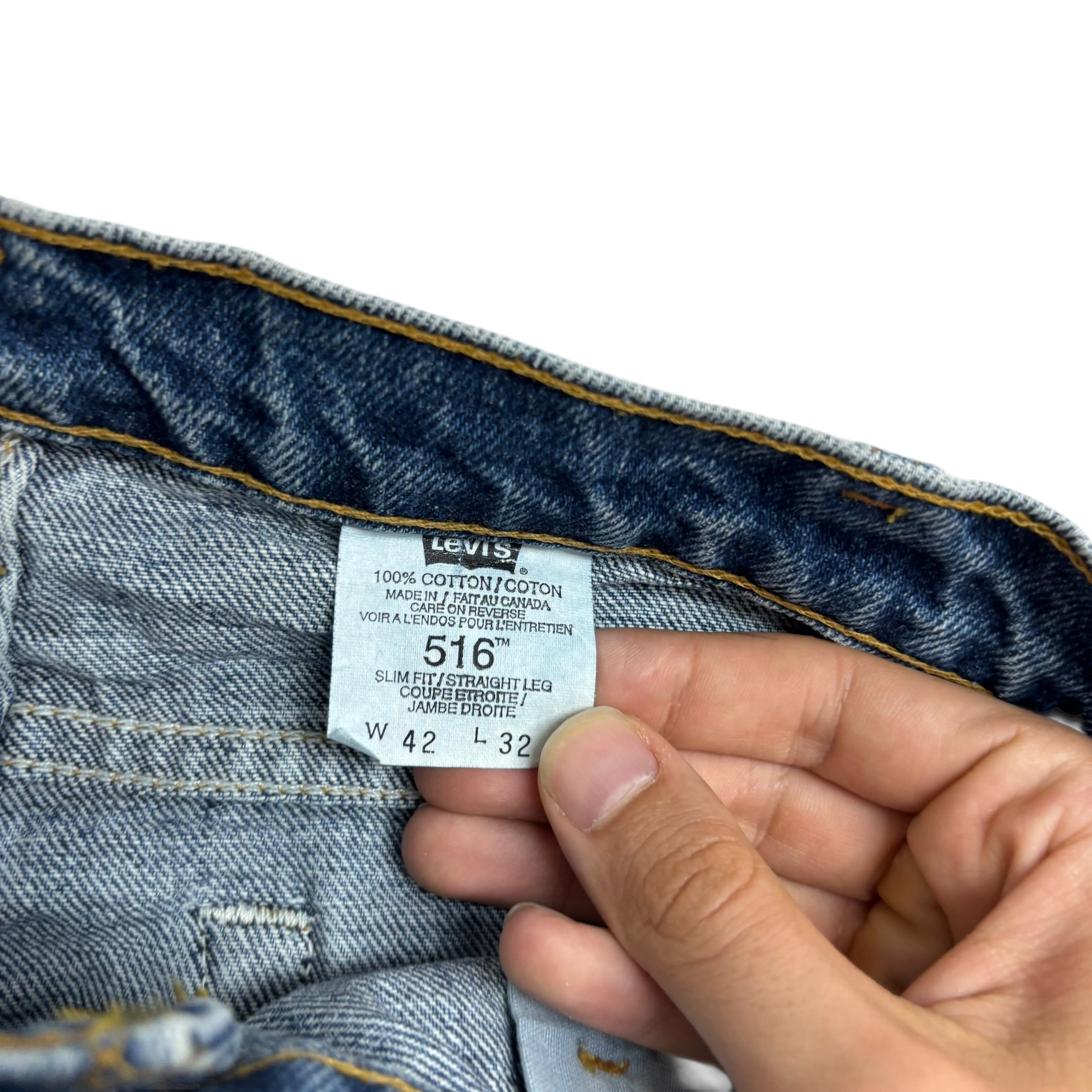 Levis 516 Jeans W40 L32 Mens Mid Blue Regular Straight Fit Vintage Denim (E)