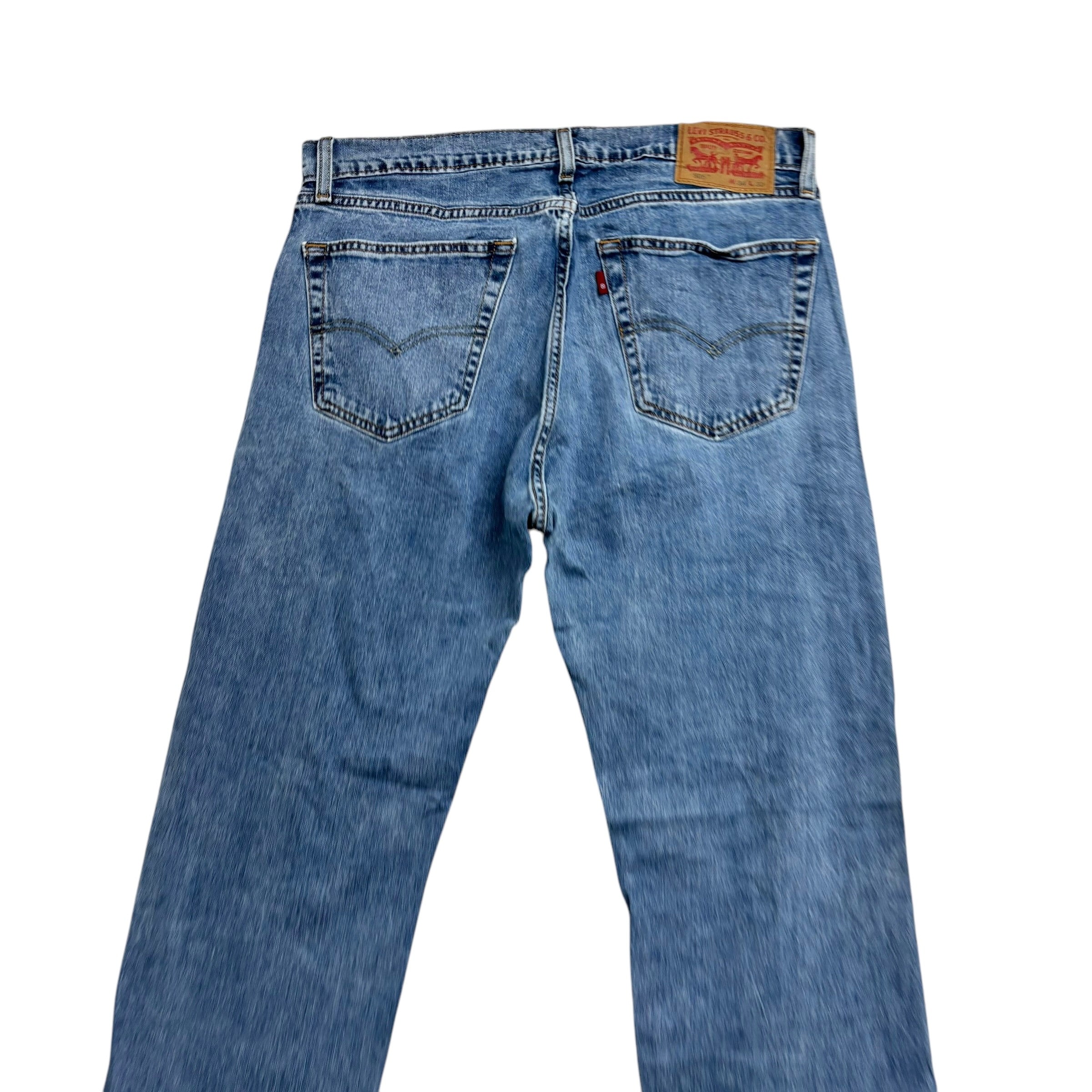 Levis 505 Jeans W34 L31 Mens Light Blue Regular Straight Fit Stretch Denim (E)