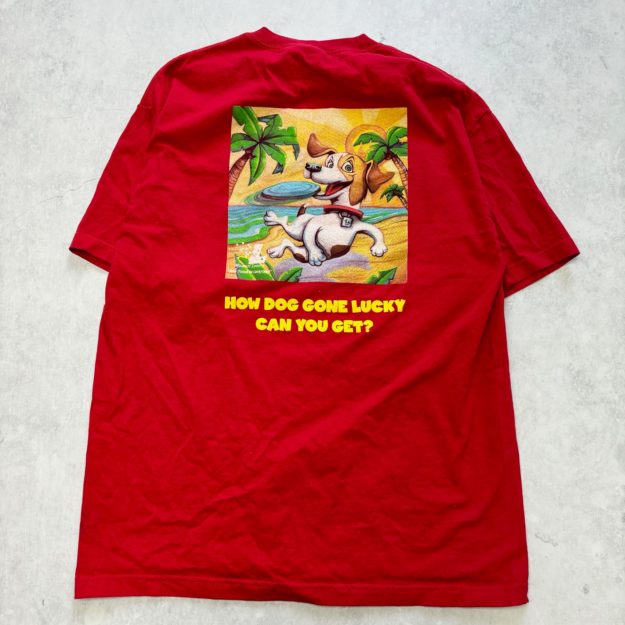 Vintage T Shirt Mens XL Red Graphic Print 00s USA Dog (E)