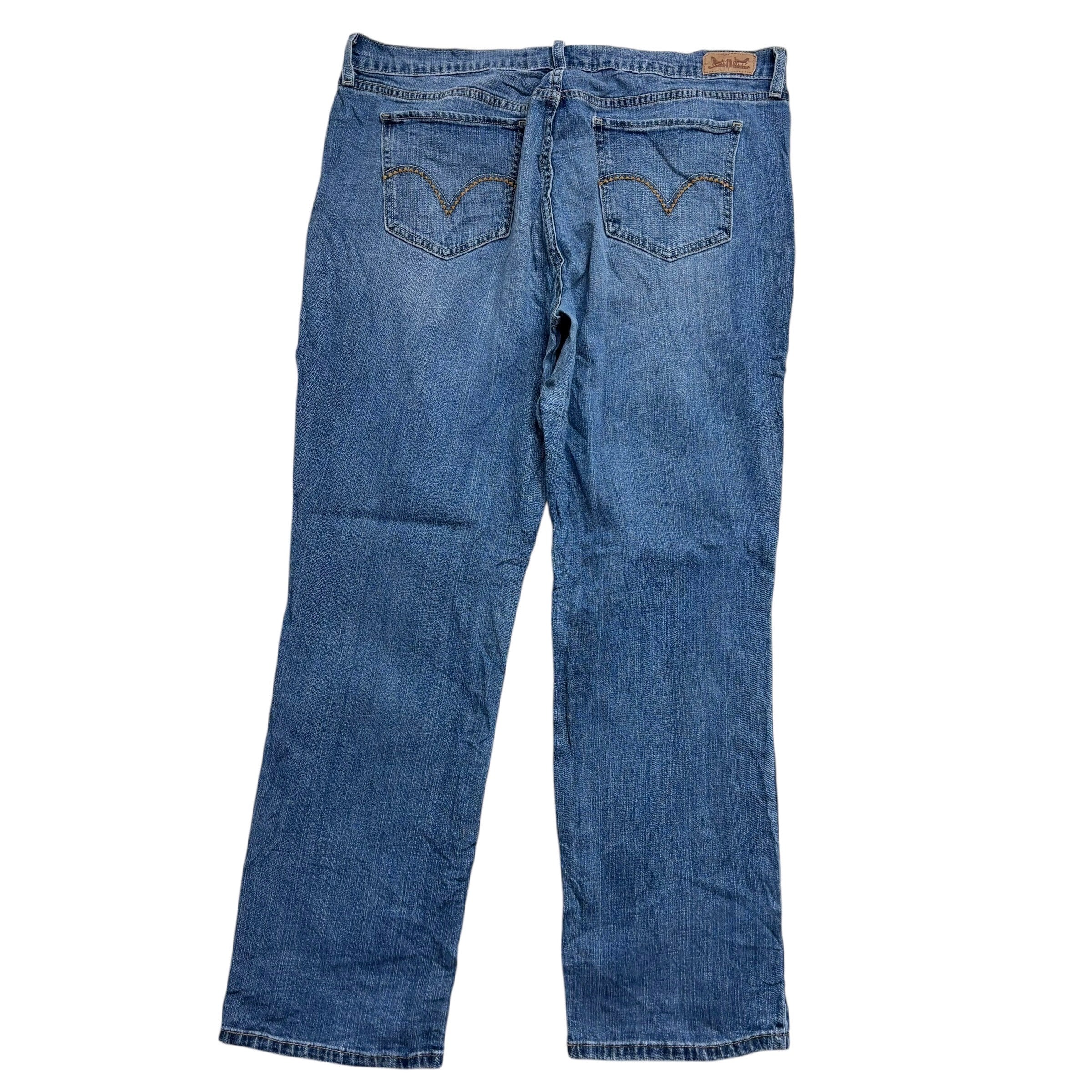 Levis 505 Jeans W36 L30 Womens Regular Straight Mid Blue Stretch Vintage (E)