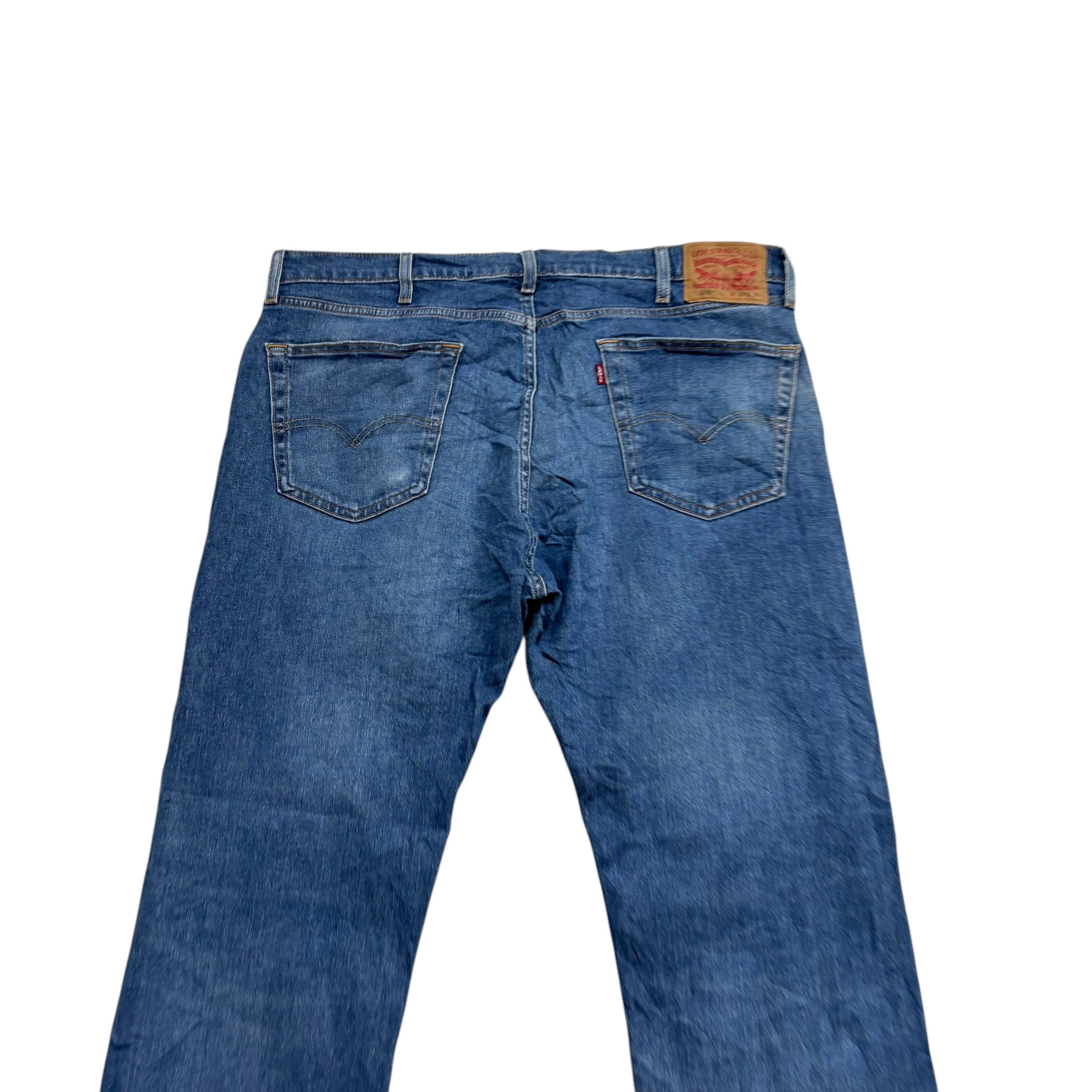 Levis 505 Jeans W38 L30 Mens Mid Blue Regular Straight Fit Stretch Denim (E)
