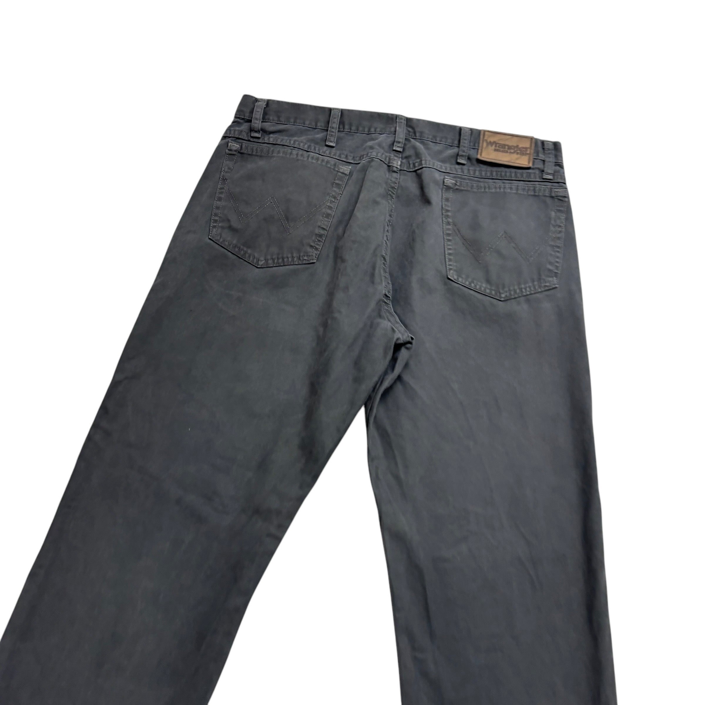 Wrangler Trousers W36 L30 Mens Grey Regular Straight Fit Cotton Pants (E)