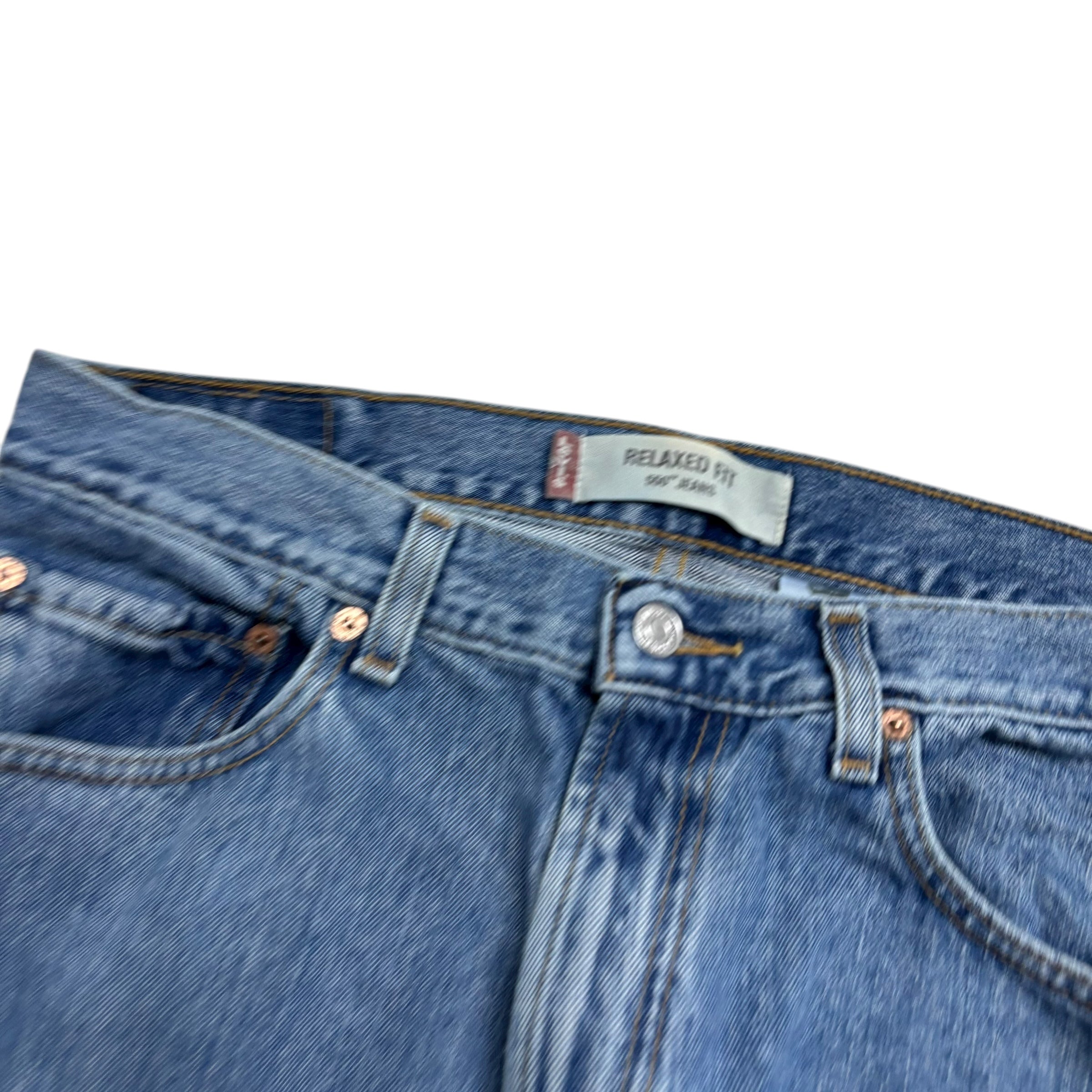 Levis 550 Jeans W32 L36 Mens Mid Blue Baggy Relaxed Straight Vintage Denim (E)