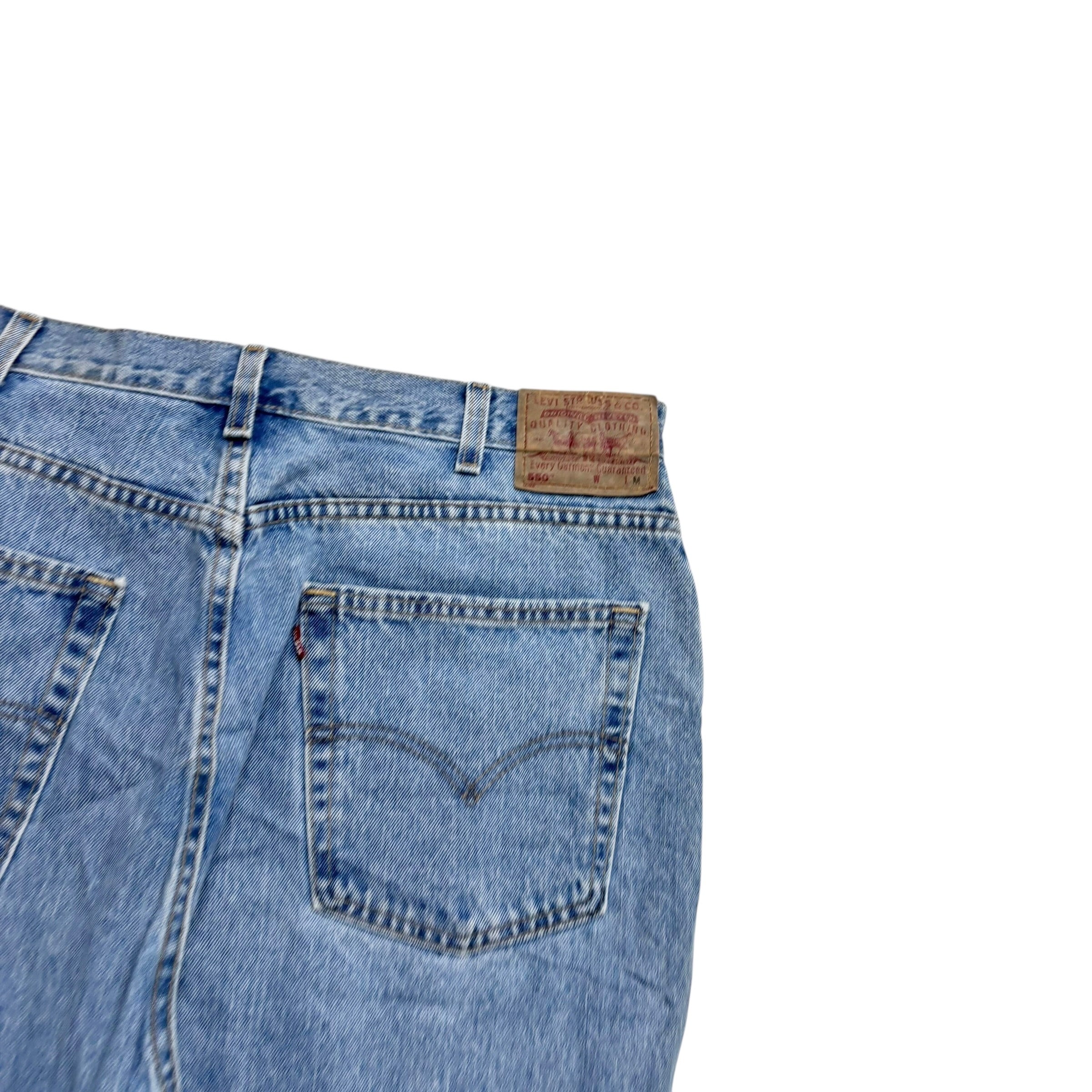 Levis 550 Jeans W36 L31 Womens Light Blue Relaxed Taper Mom Vintage USA Made (F)