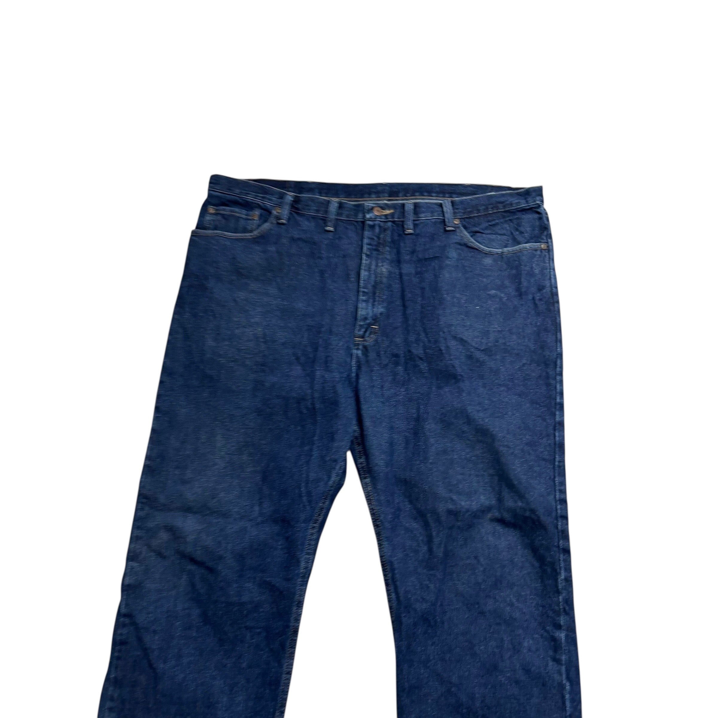 Wrangler Jeans W46 L30 Mens Dark Blue Regular Straight Fit Denim (E)