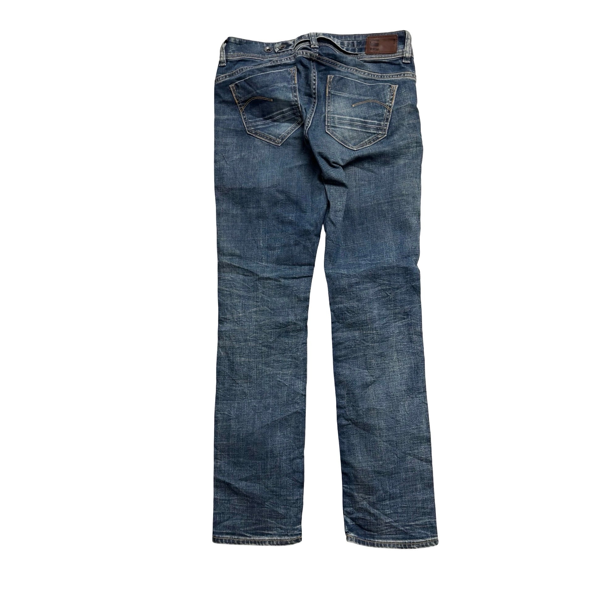 G Star Raw Midge Saddle Jeans W29 L30 Womens Dark Blue Stretch Denim (E)