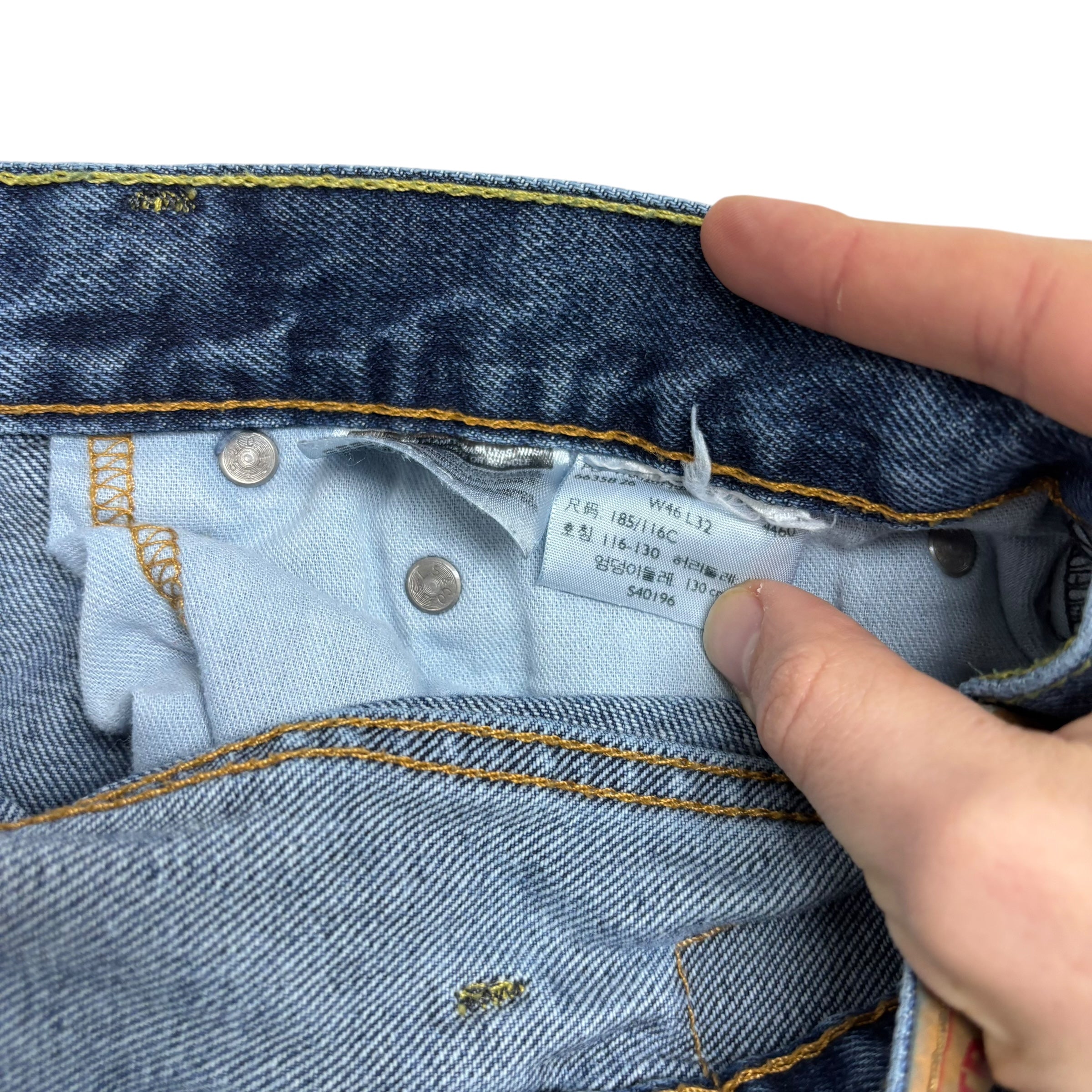 Levis 550 Jeans W46 L32 Mens Mid Blue Baggy Relaxed Straight Fit Denim (E)