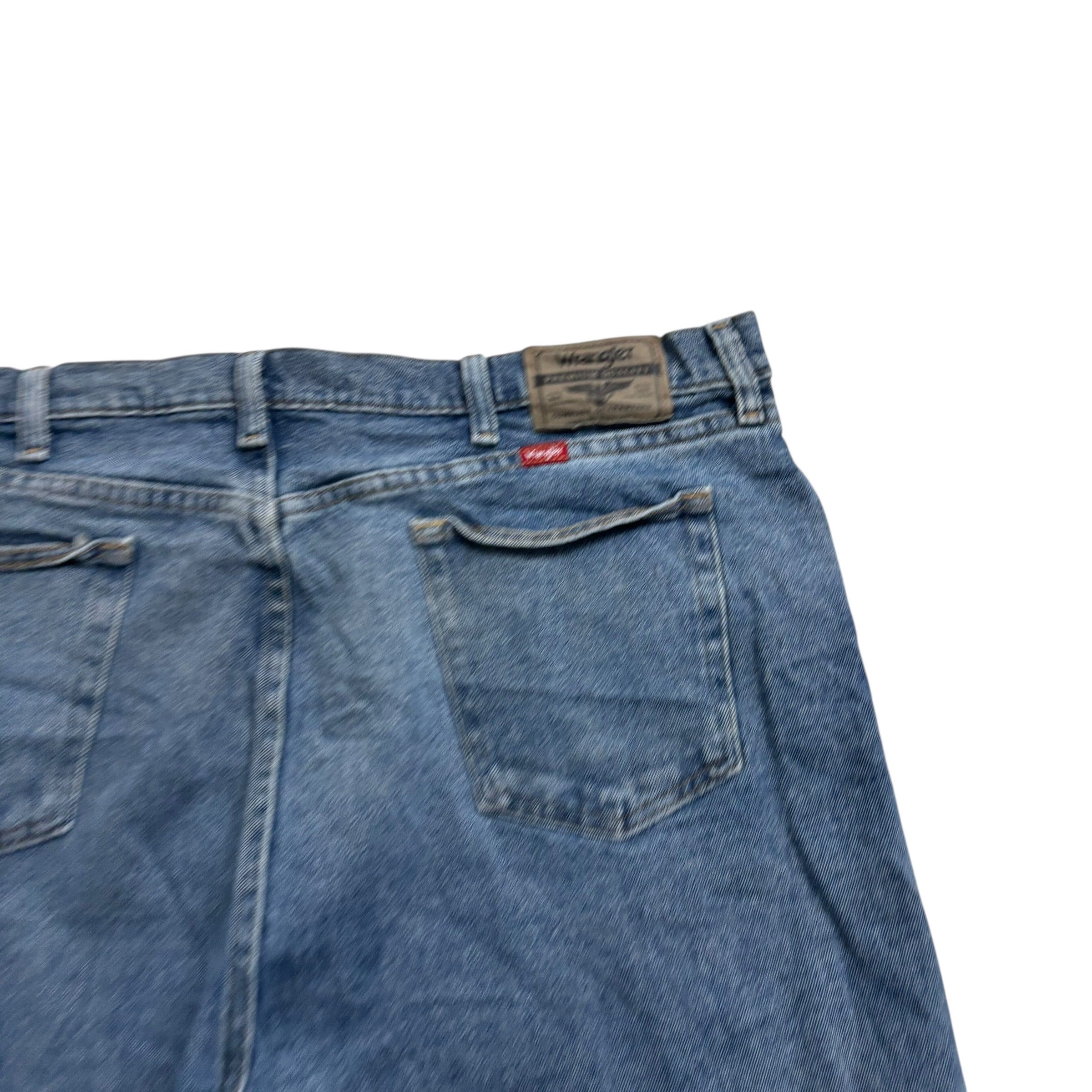 Wrangler Jorts W42 Mens Denim Shorts Mid Blue Regular Fit Stretch (E)