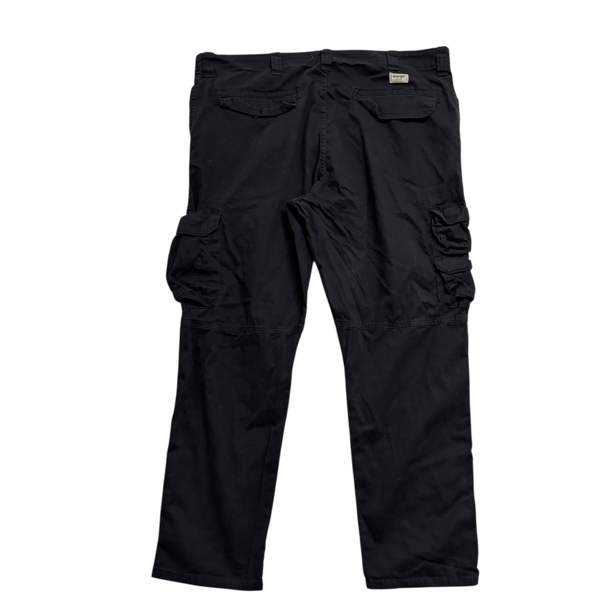 Wrangler Cargo Pants W42 L29 Mens Black Regular Tapered Fit Stretch (E)