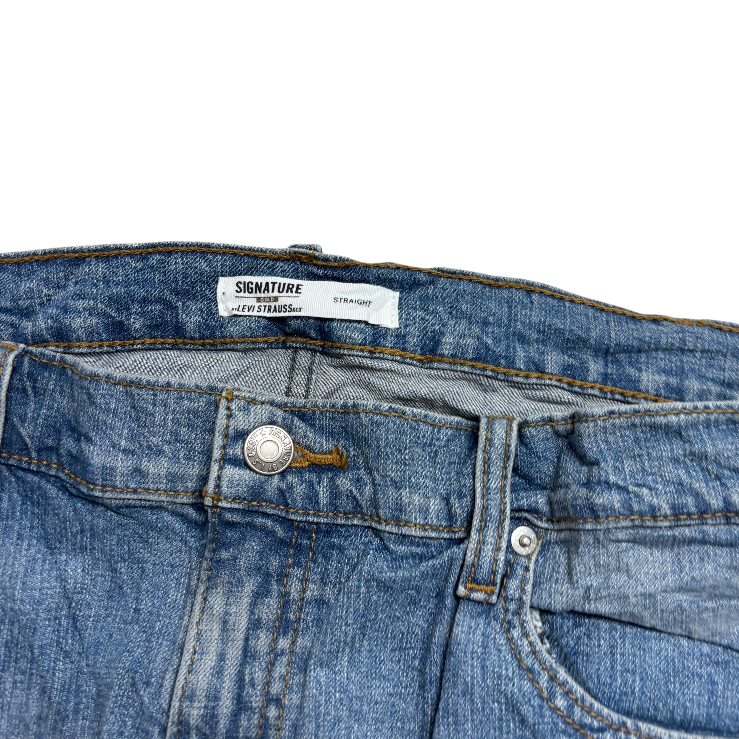 Levis Signature Jeans W40 L30 Mens Light Blue Regular Straight Fit Stretch (E)