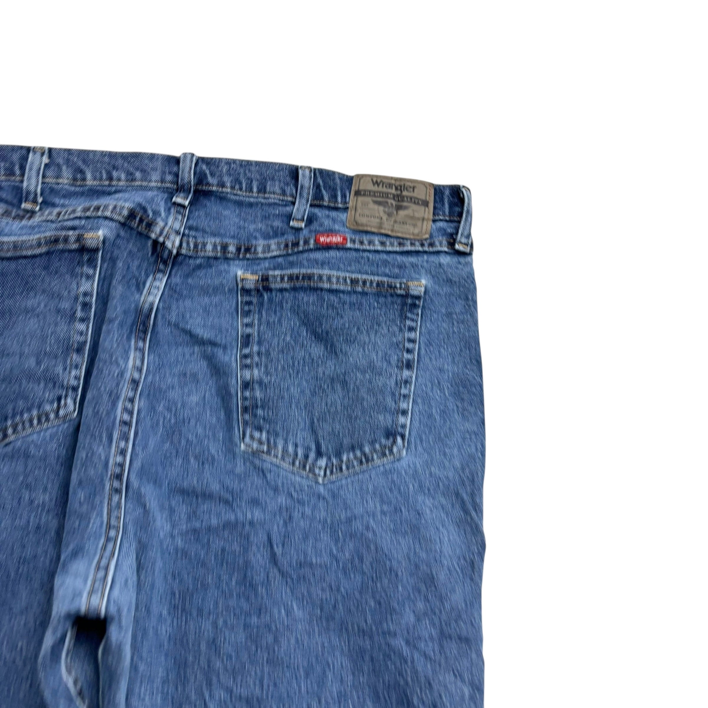 Wrangler Jeans W40 L32 Mens Mid Blue Regular Straight Fit Stretch Denim (E)