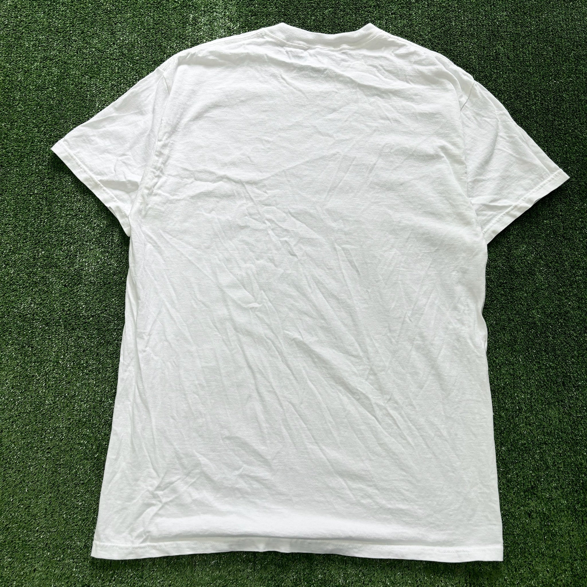 Vintage T Shirt Mens Large White Graphic Print 90s USA College (E)