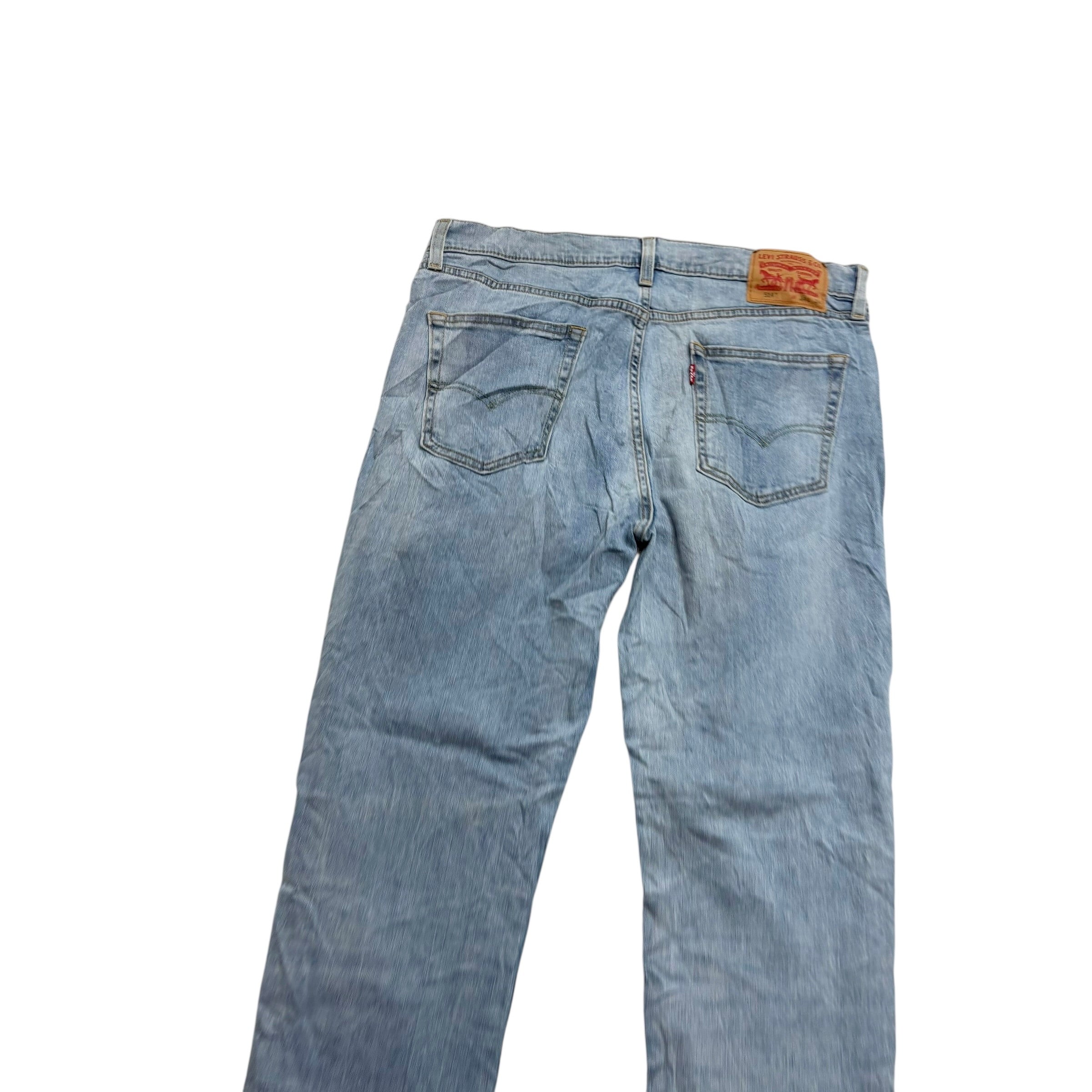 Levis 514 Jeans W34 L34 Mens Light Blue Regular Straight Fit Stretch Denim (E)