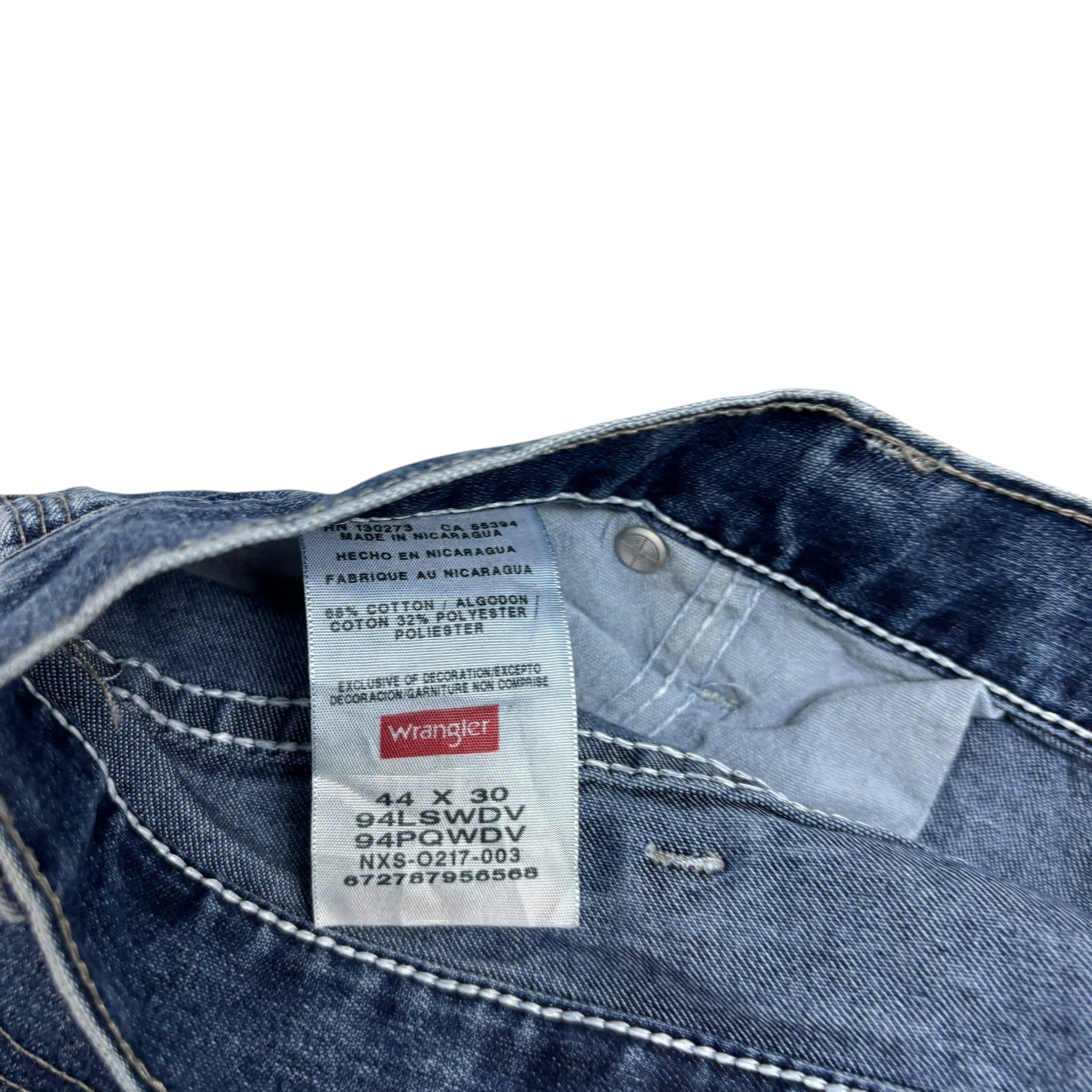 Wrangler Carpenter Jeans W44 L30 Mens Mid Blue Relaxed Straight Fit Denim