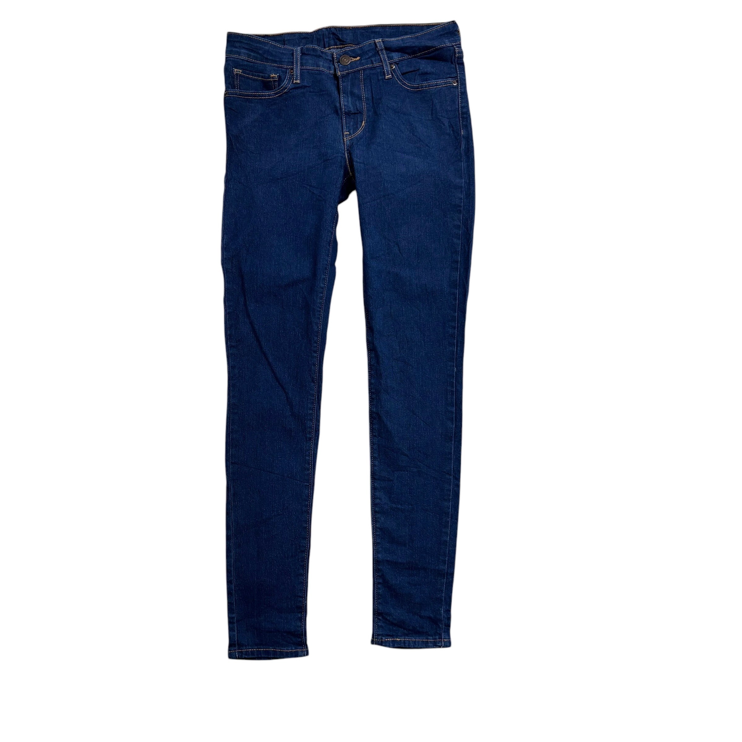 Levis 711 Jeans W26 L30 Womens Mid Blue Skinny Fit Stretch Denim (E)
