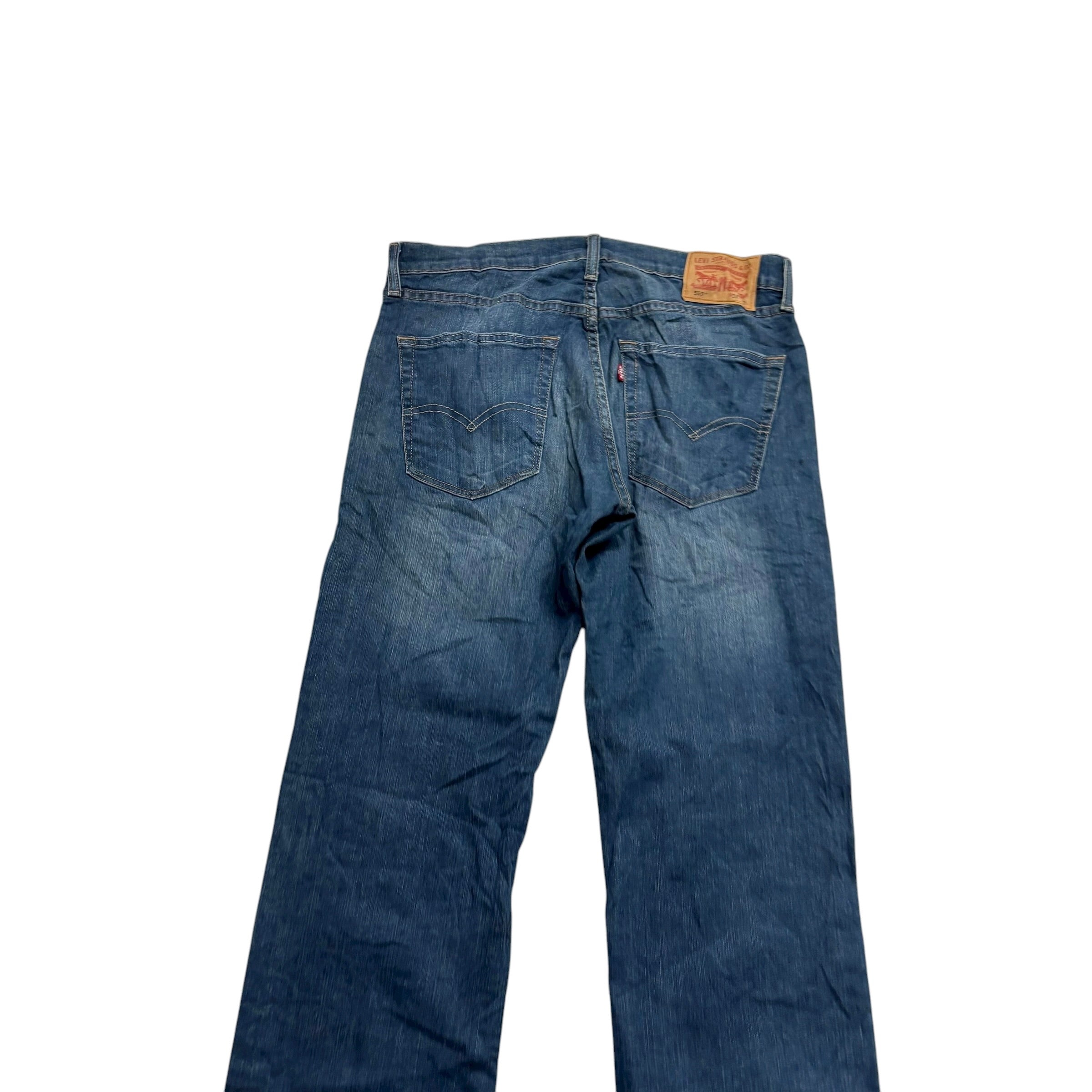 Levis 559 Jeans W32 L31 Mens Dark Blue Relaxed Straight Fit Stretch Denim (E)