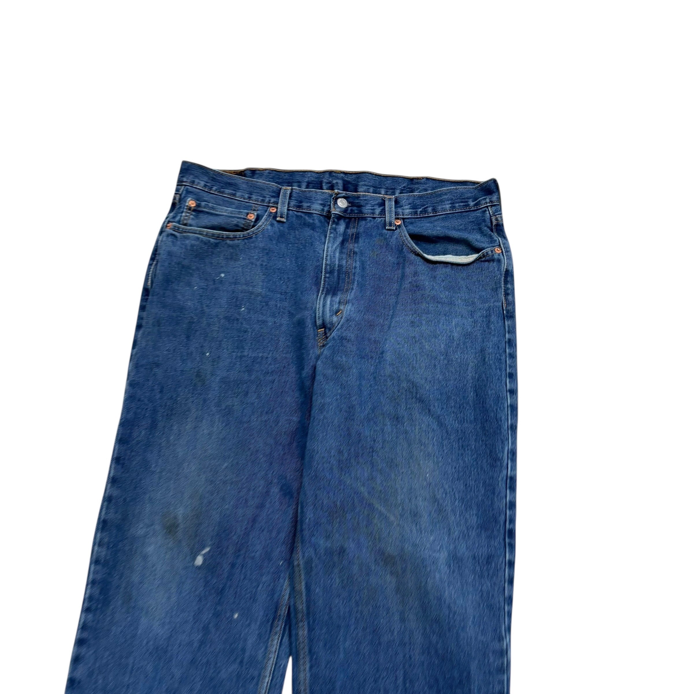 Levis 550 Jeans W38 L32 Mens Mid Blue Baggy Relaxed Straight Fit Denim (F)