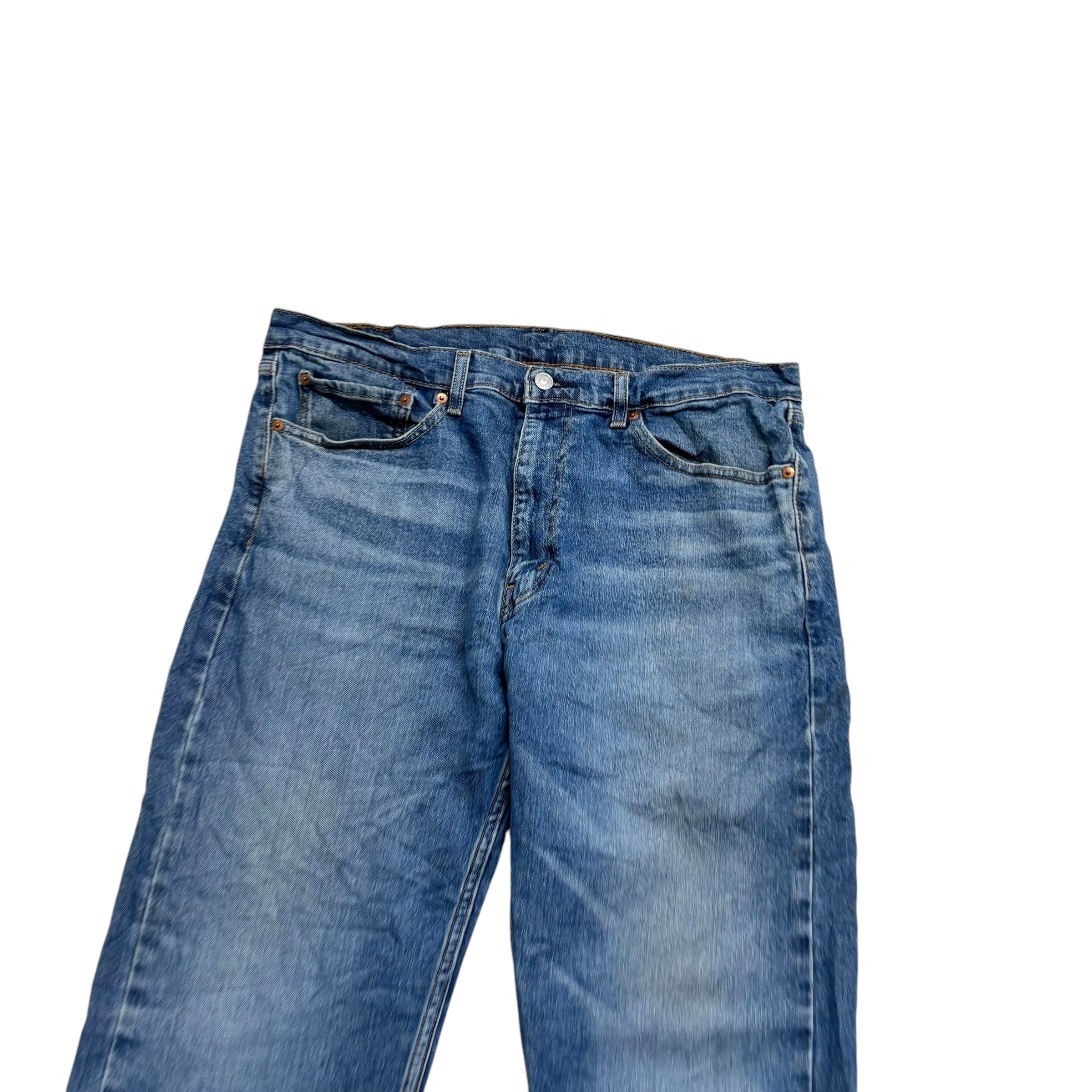 Levis 505 Jeans W36 L30 Mens Mid Blue Regular Straight Fit Stretch Denim