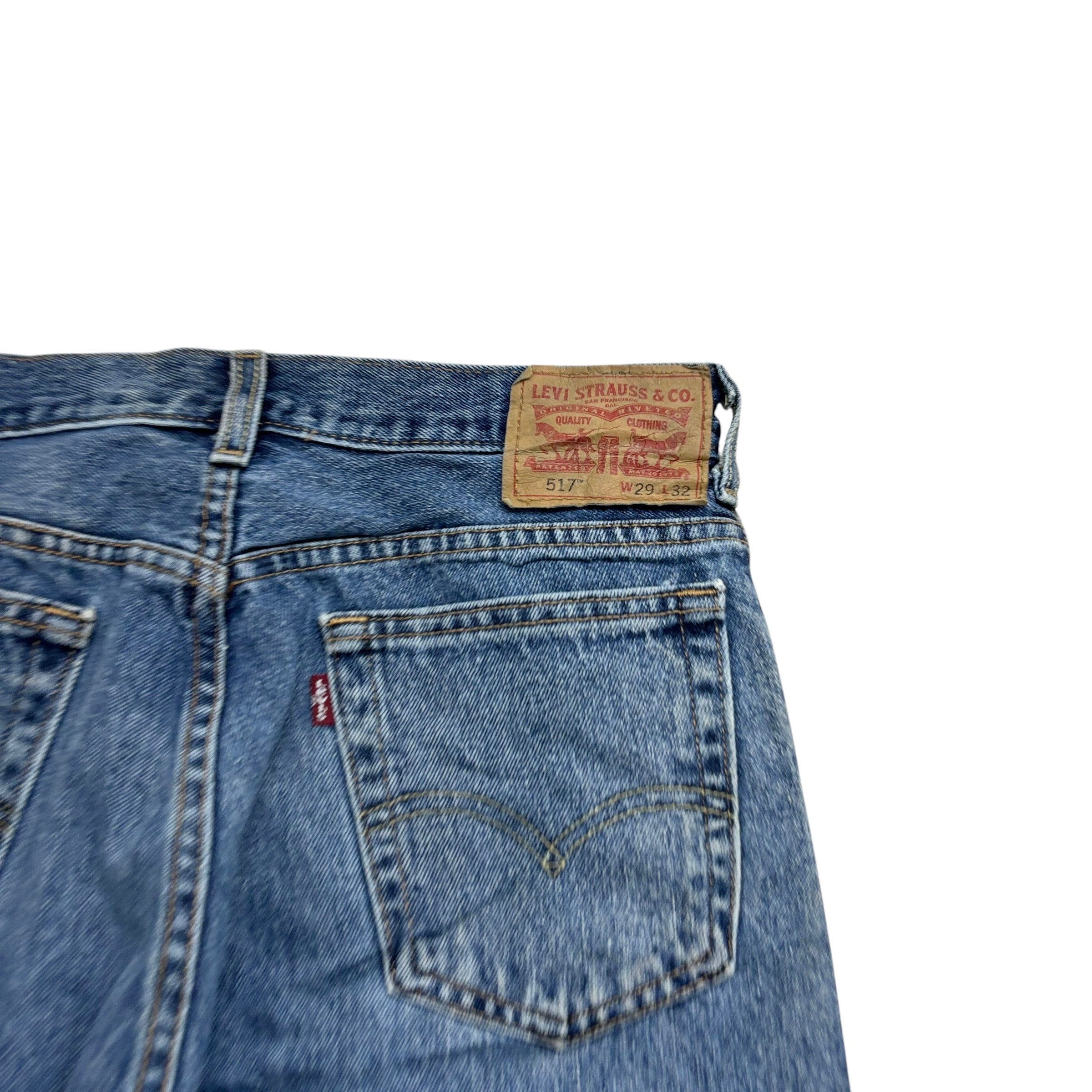 Levis 517 Jeans W29 L32 Mens Mid Blue Regular Bootcut Fit Denim