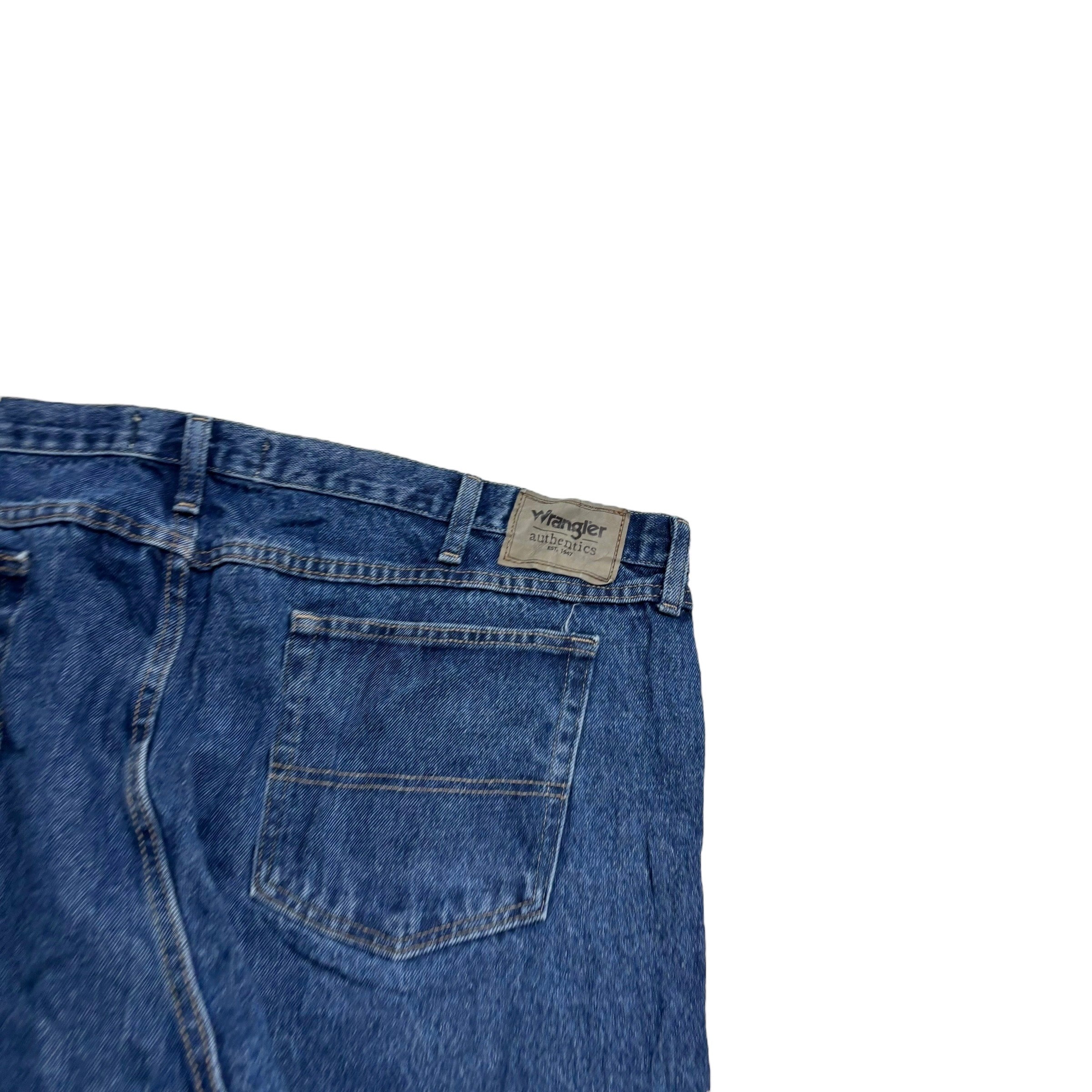 Wrangler Jeans W48 L30 Mens Mid Blue Relaxed Straight Fit Denim (E)