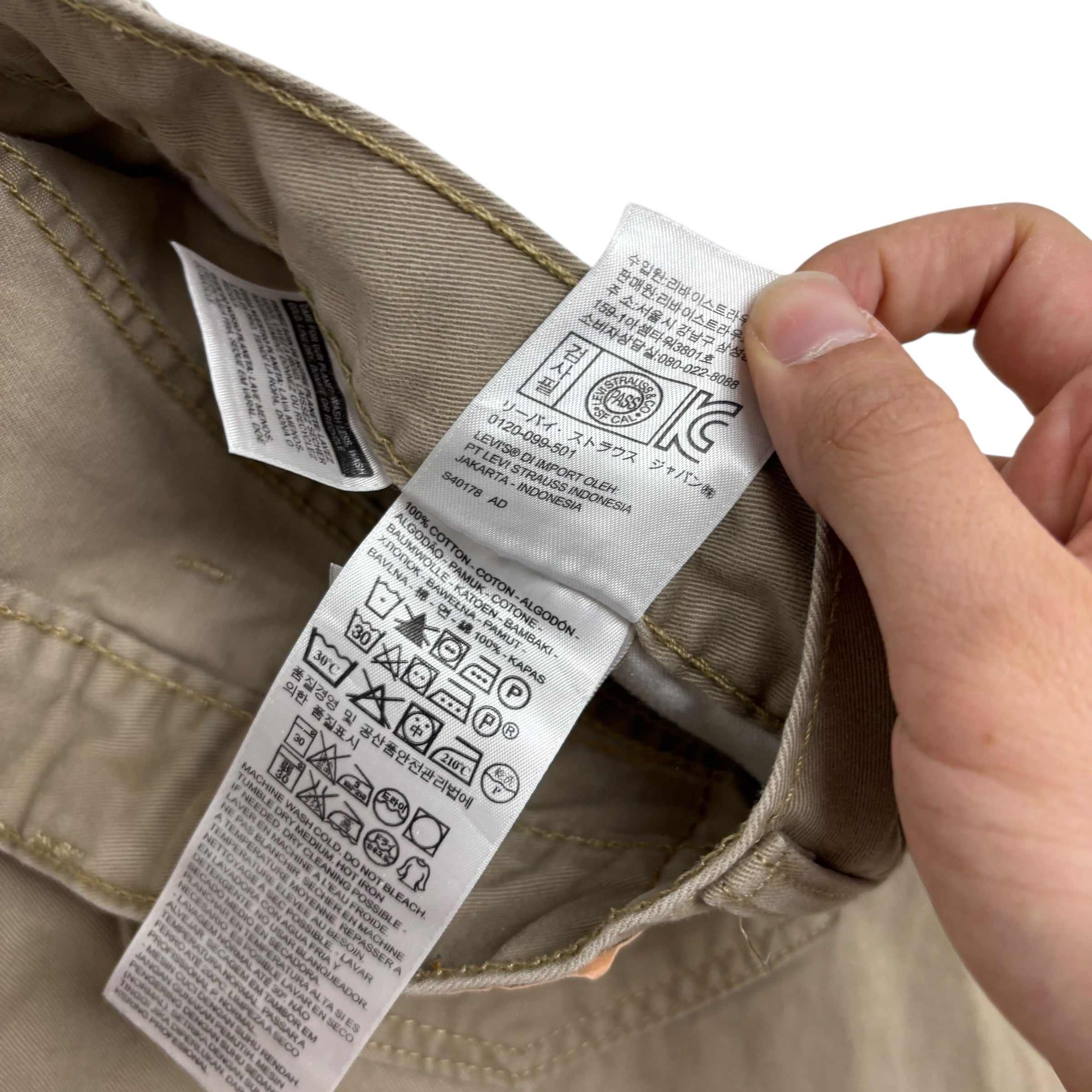 Levis 559 Trousers W44 L32 Mens Beige Baggy Relaxed Straight Fit Pants