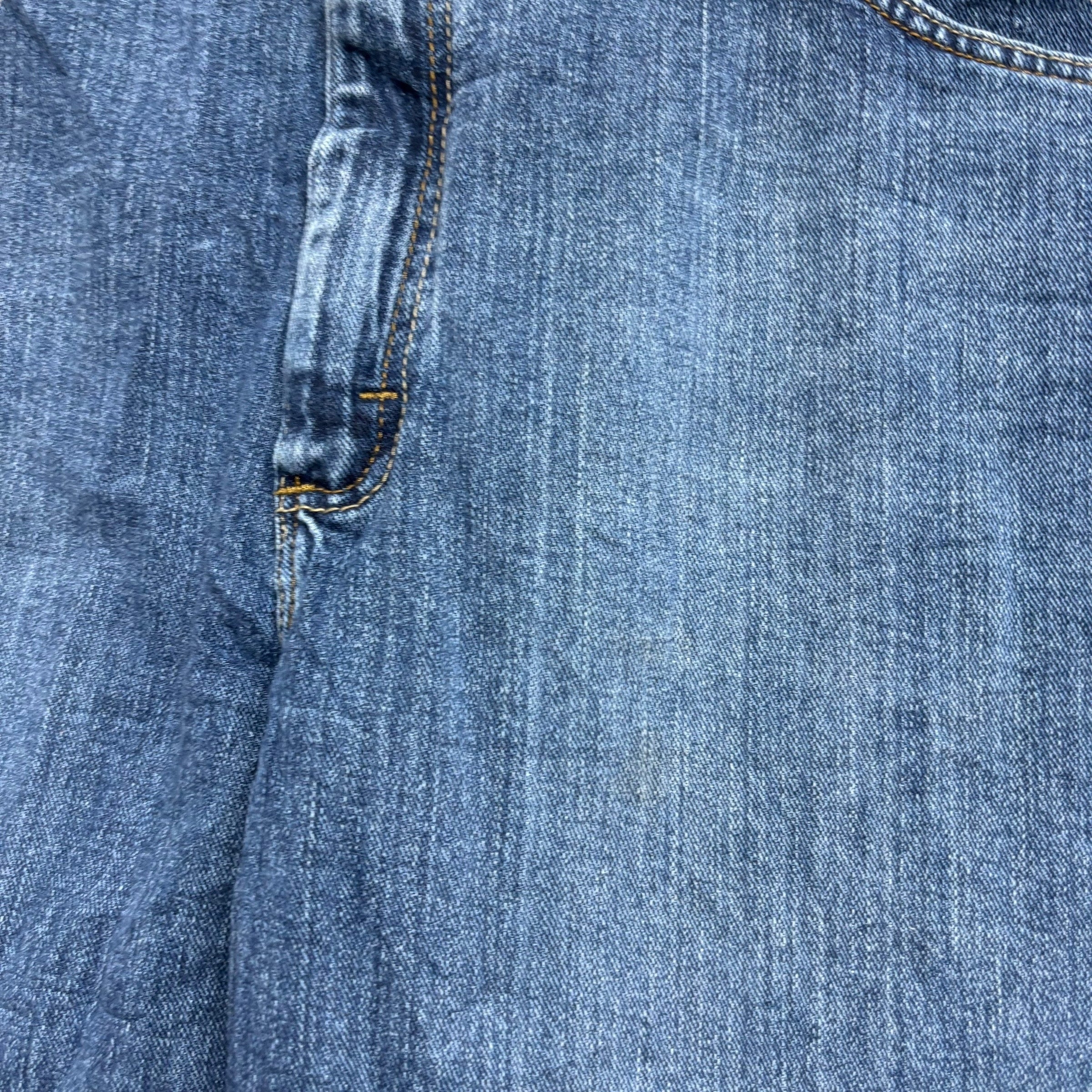 Lee Jeans W44 L30 Mens Mid Blue Regular Straight Fit Stretch Denim